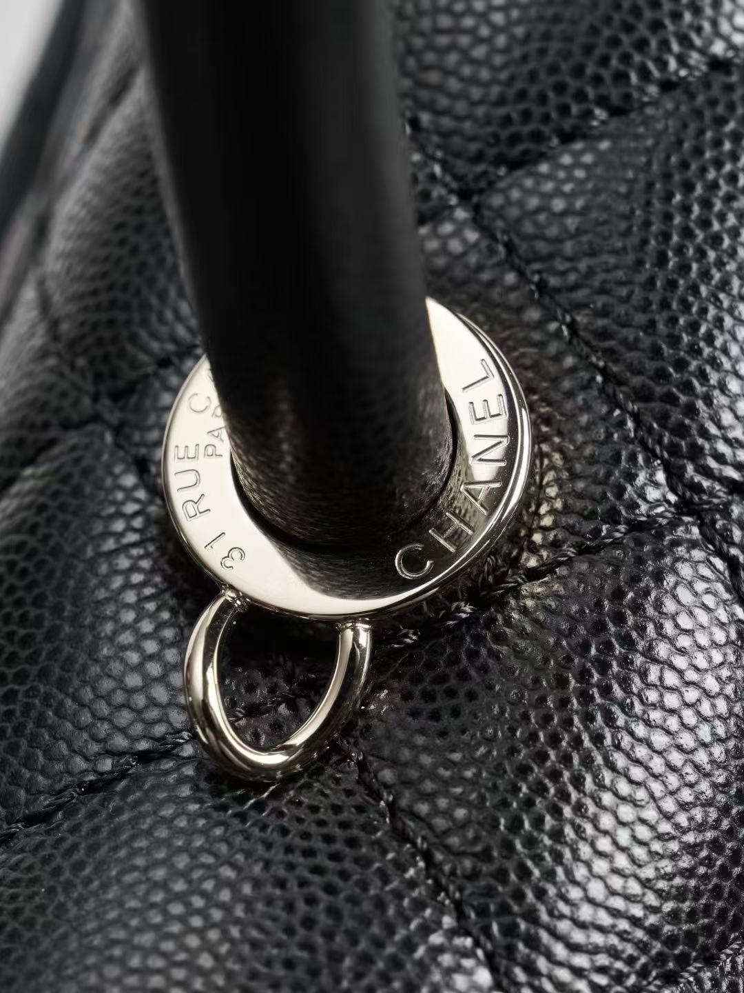 CC 26s Maxi Flap Small Bag With Top Handle Black Caviar