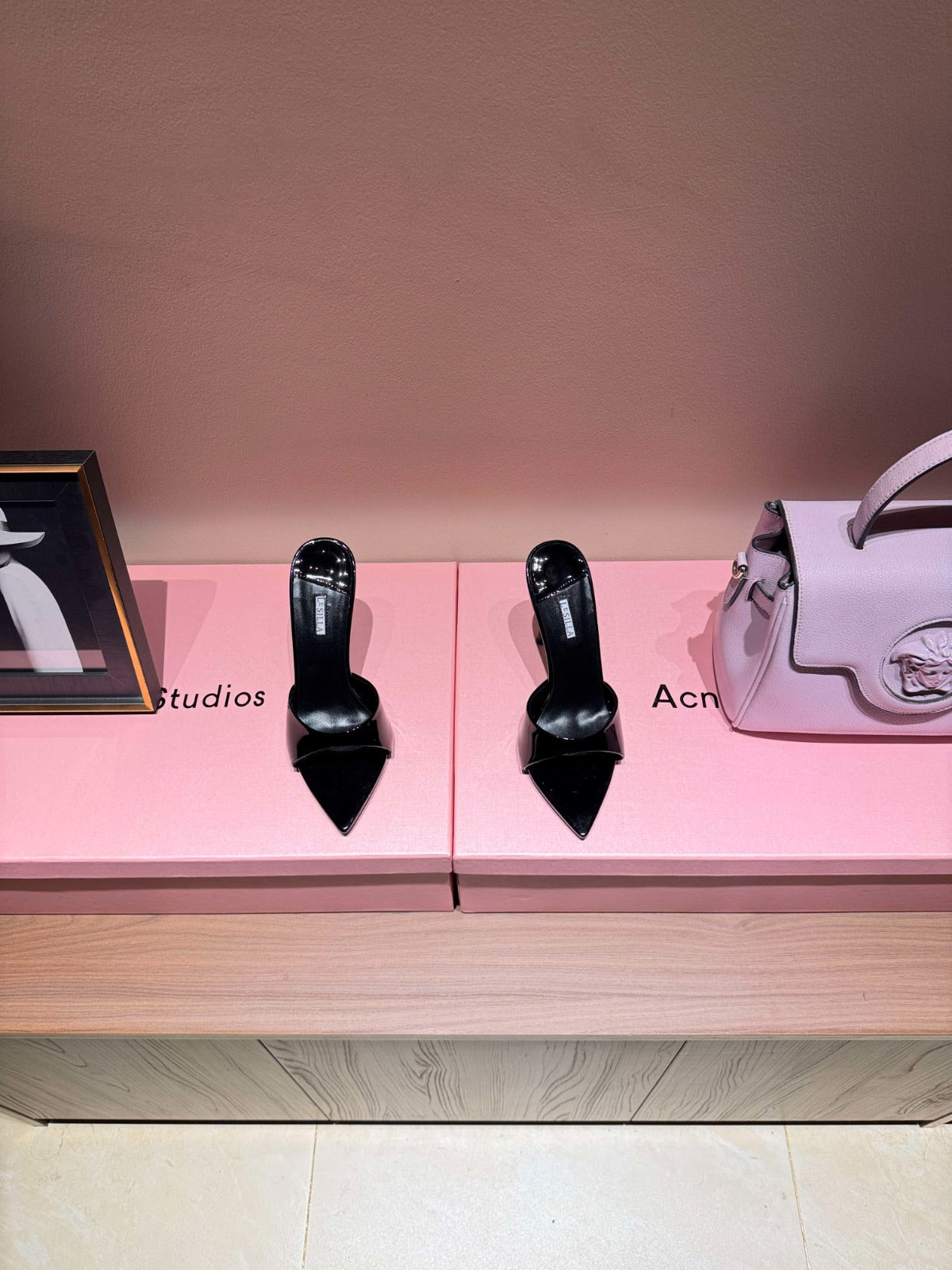 Lesila Lidia Mules 12cm Black Patent Leather