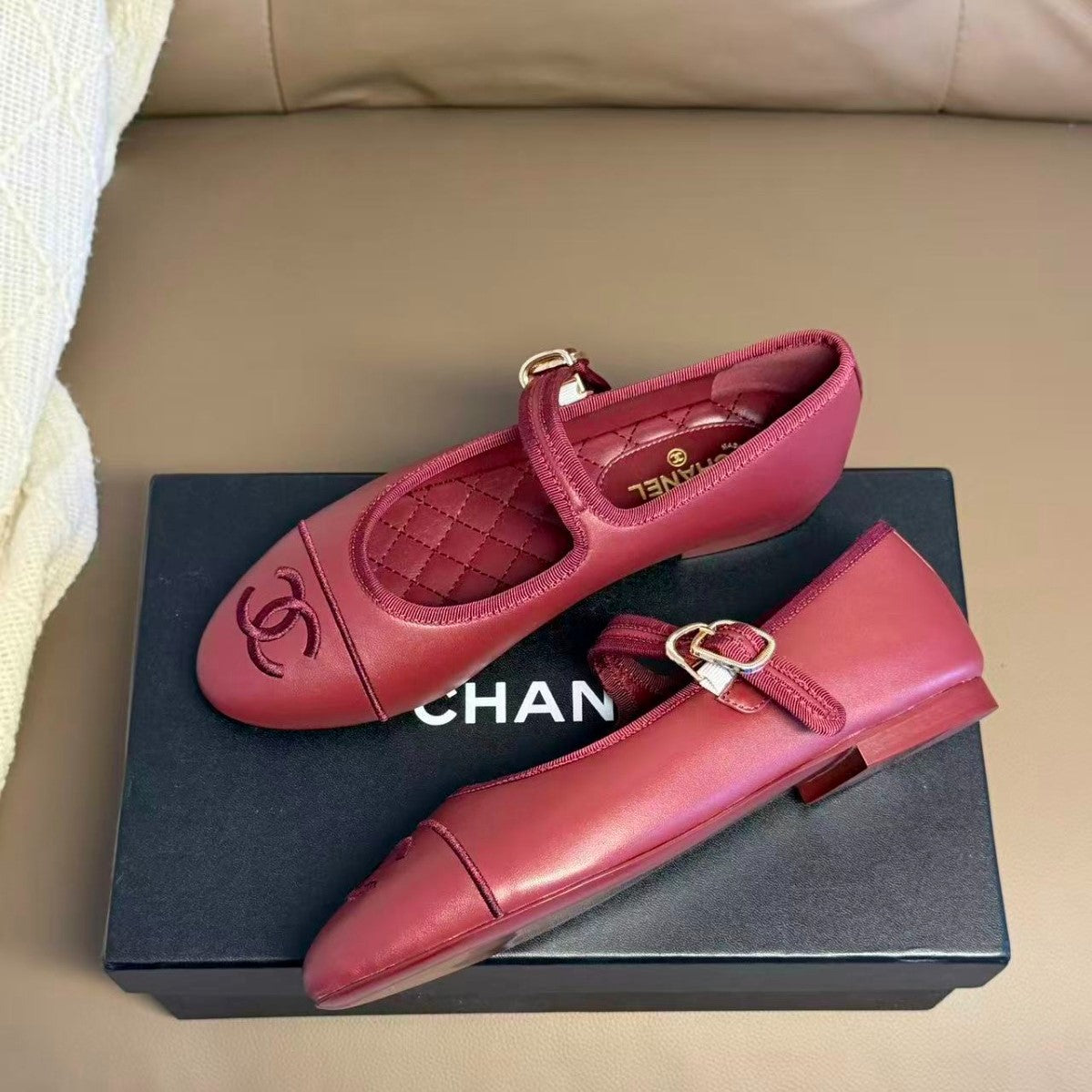 CC 26s Mary Jane Flats Burgundy Leather 499180
