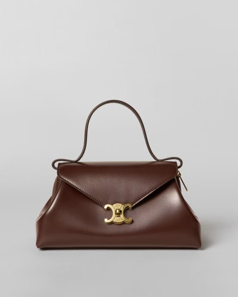 Celine Polly Bag 24cm Dark Brown Calfskin GHW