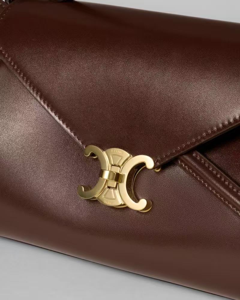 Celine Polly Bag 24cm Dark Brown Calfskin GHW