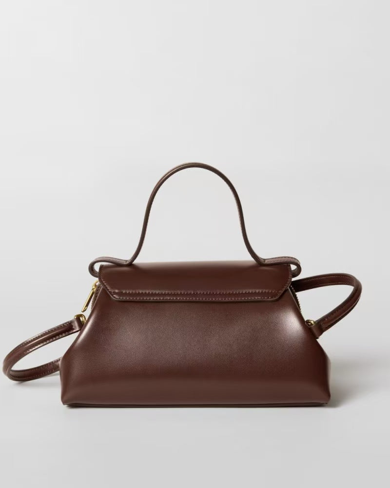 Celine Polly Bag 24cm Dark Brown Calfskin GHW