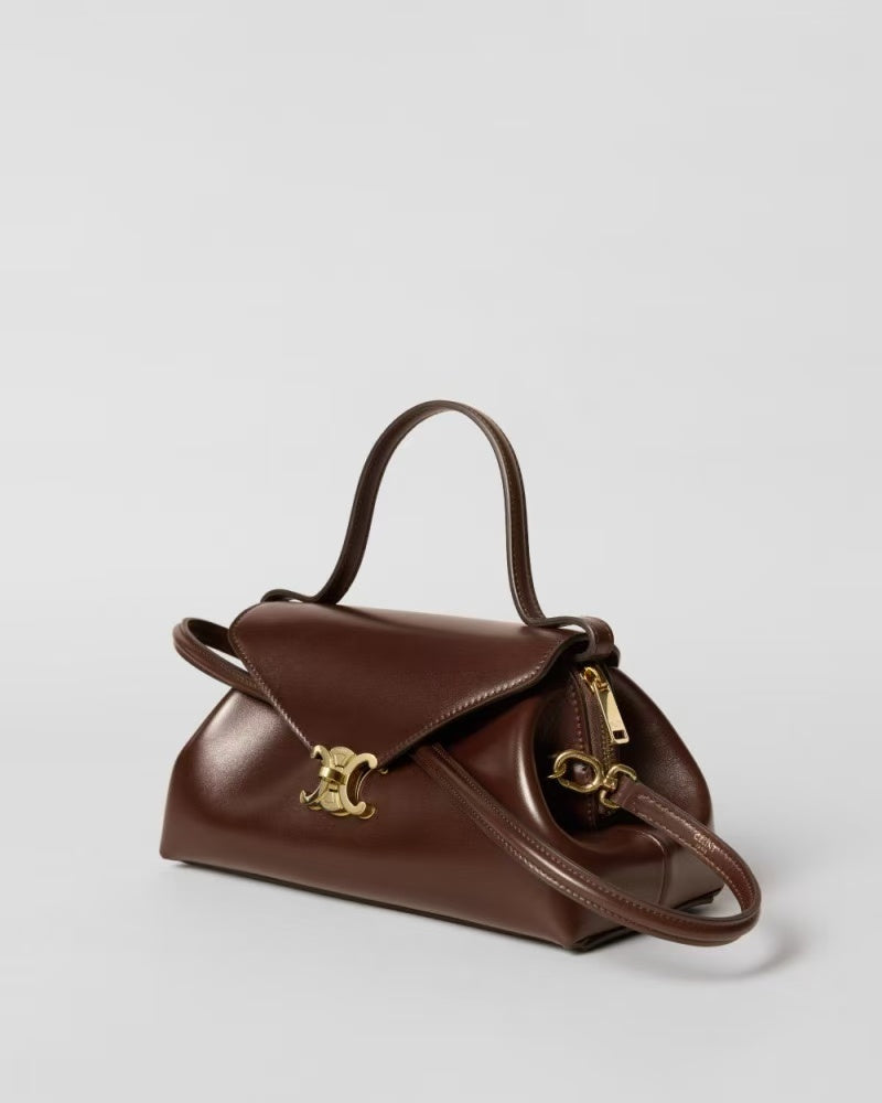 Celine Polly Bag 24cm Dark Brown Calfskin GHW