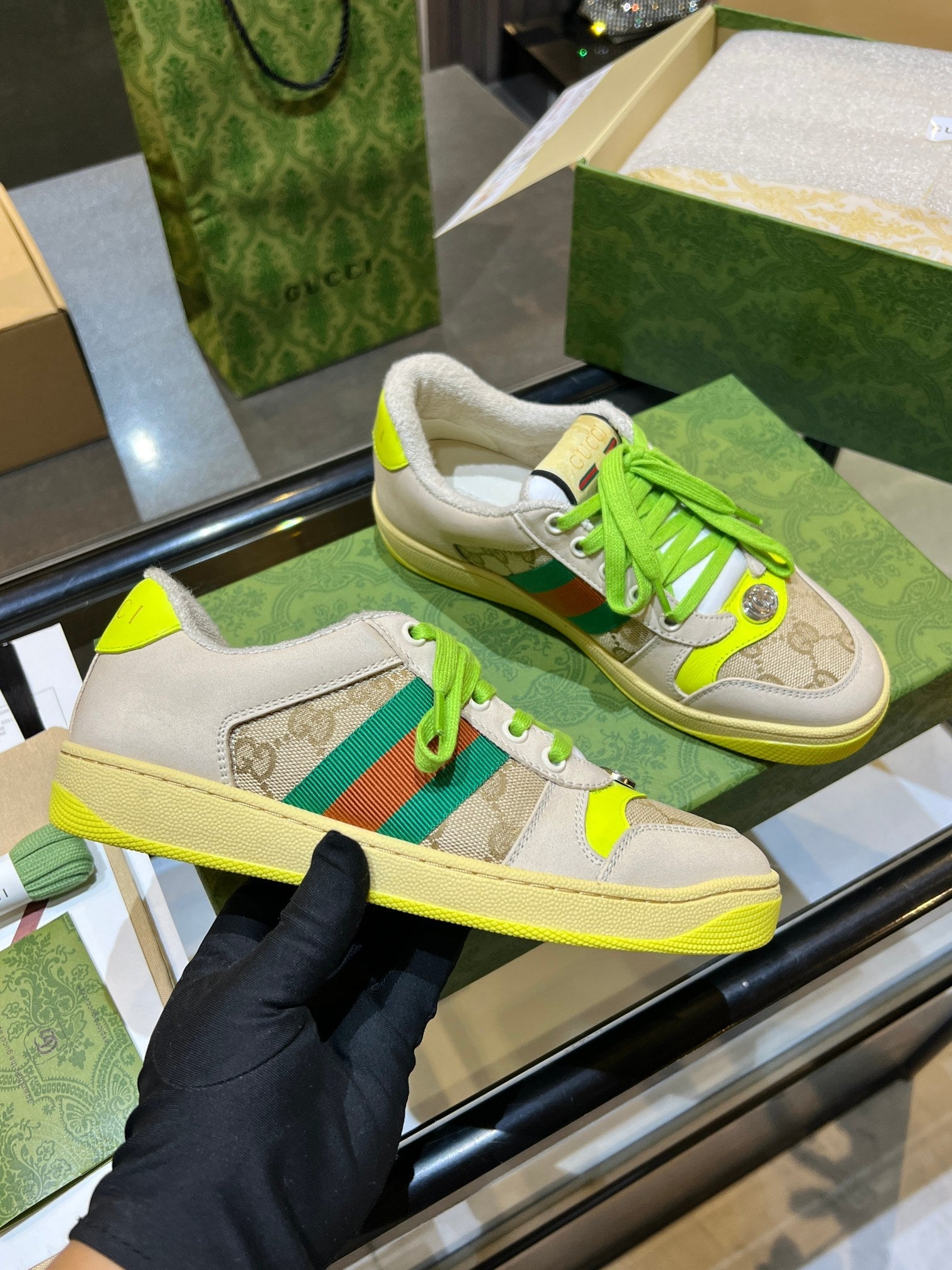 GG 26s Ripstop Sneakers Canvas Leather 996959