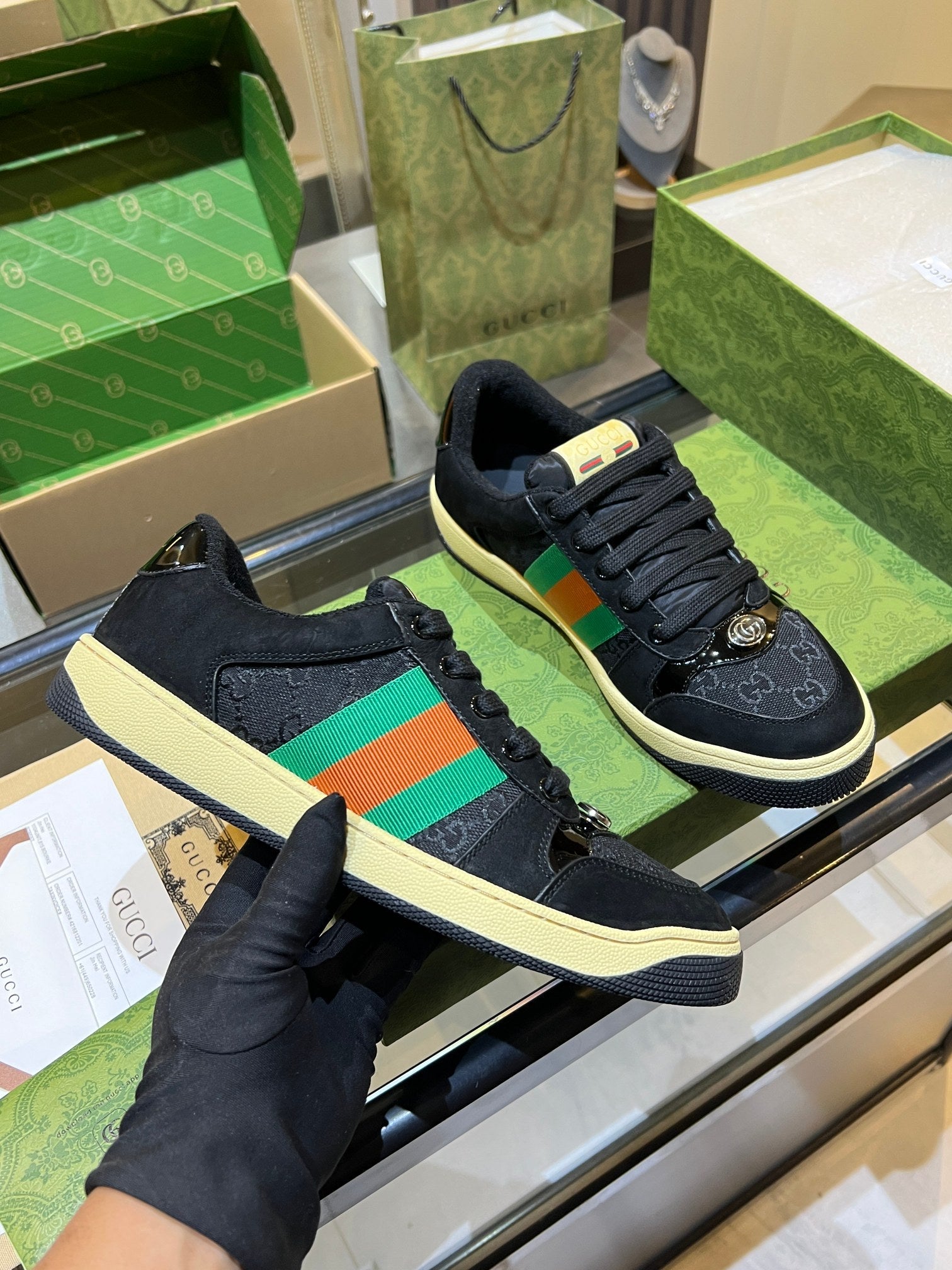 GG 26s Ripstop Sneakers Canvas Leather 996959