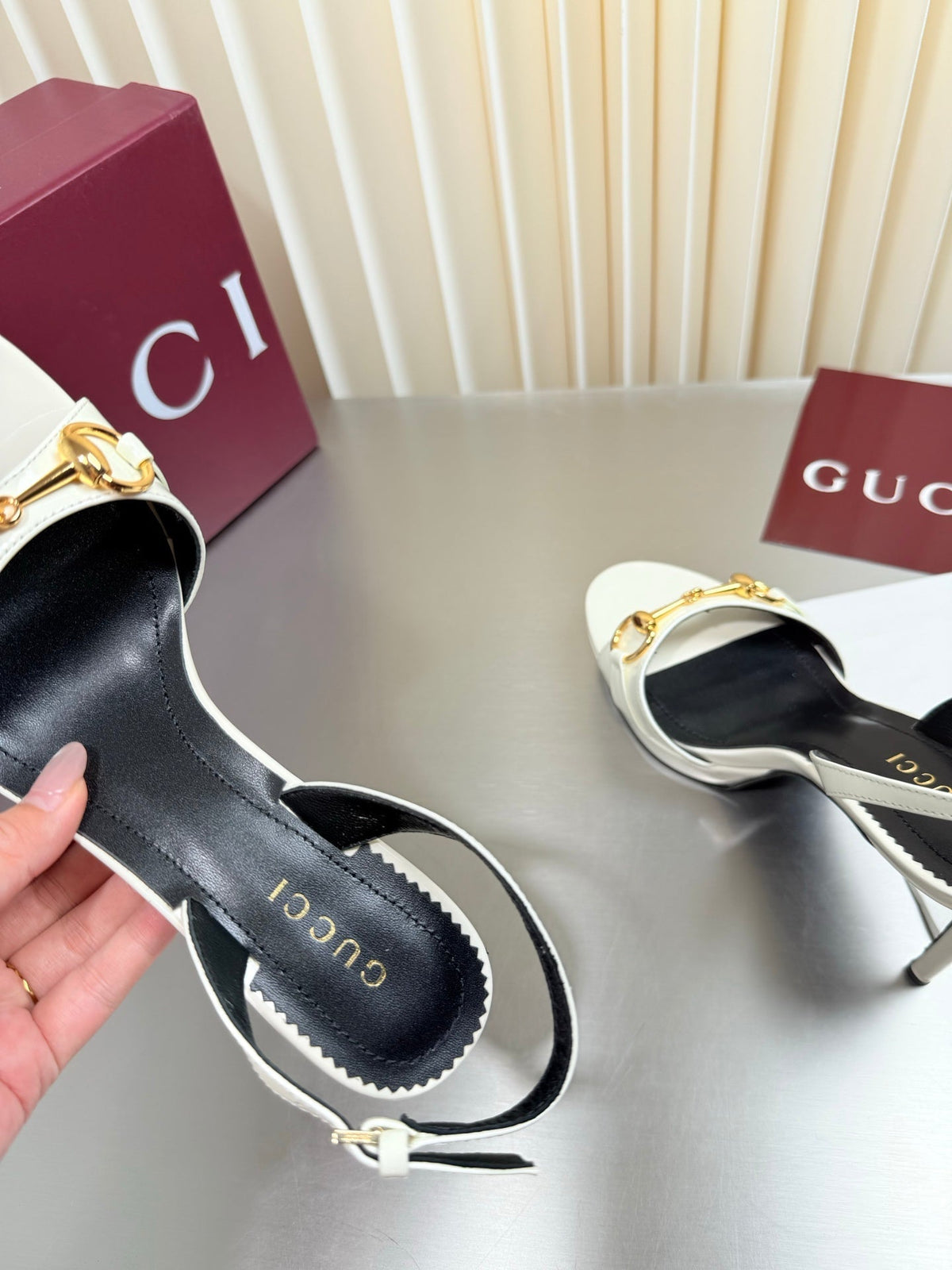 Gucci 26s Slingback Pump 10.5cm Cream White Calfskin