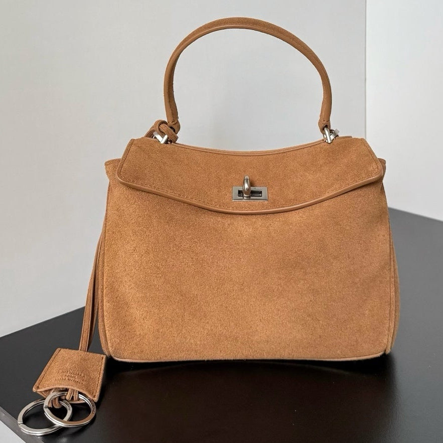 Balenciaga 2026 Rodeo Bag Silver Buckle Suede Leather