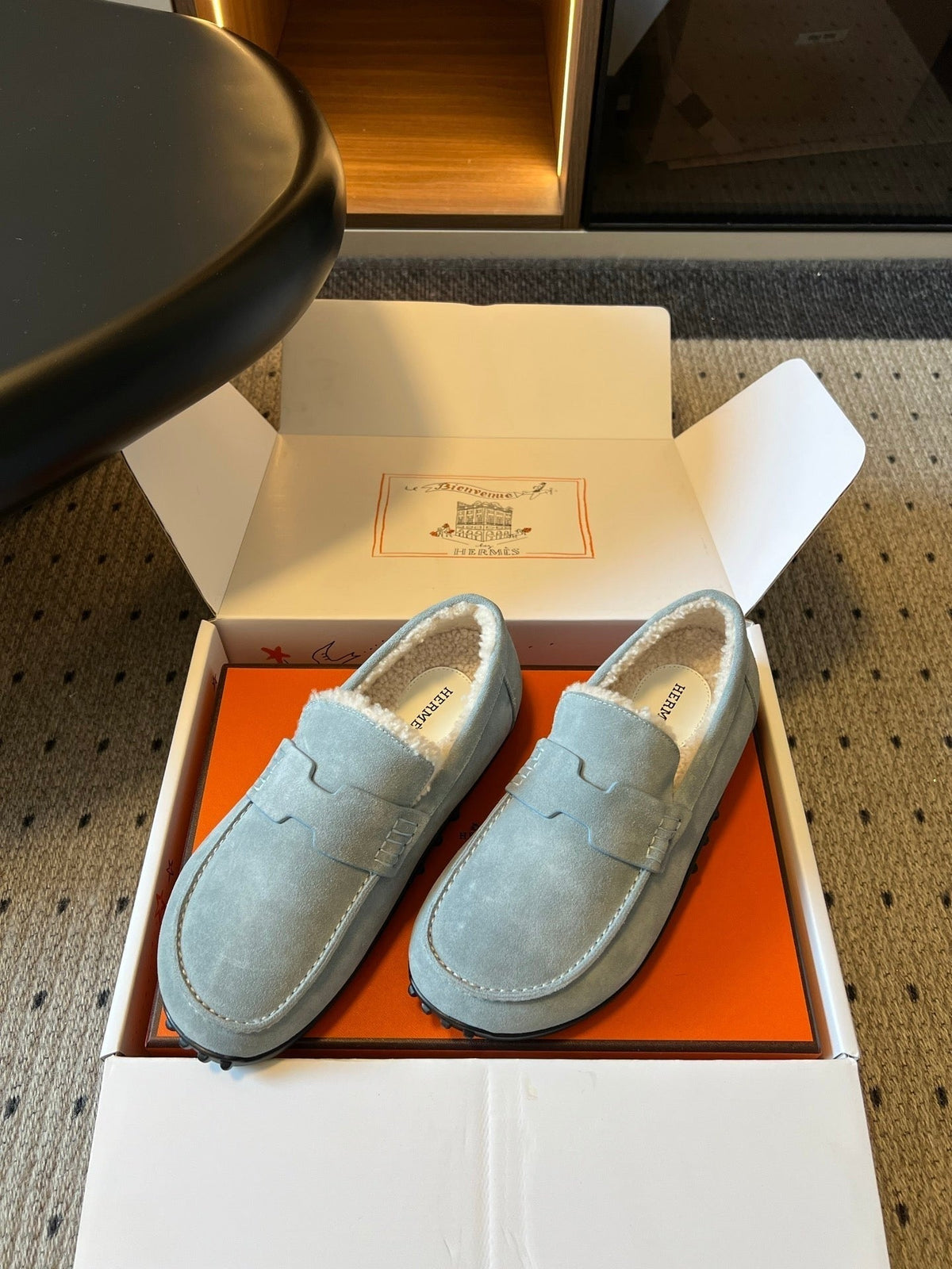 HM 26S Destin Loafers Light Blue Suede