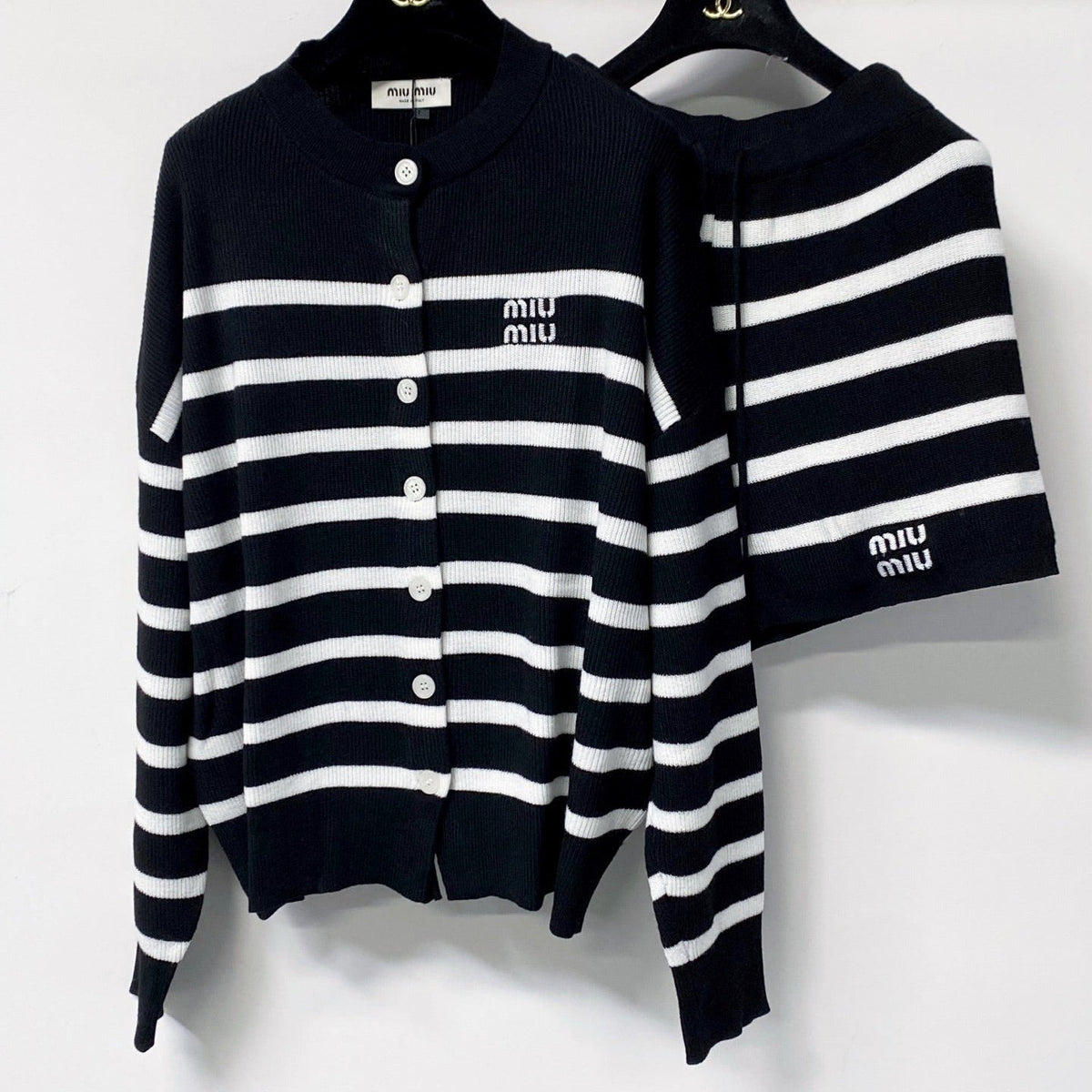 Miu Miu 26s Knit Cardigan & Mini Skirt Set 1426