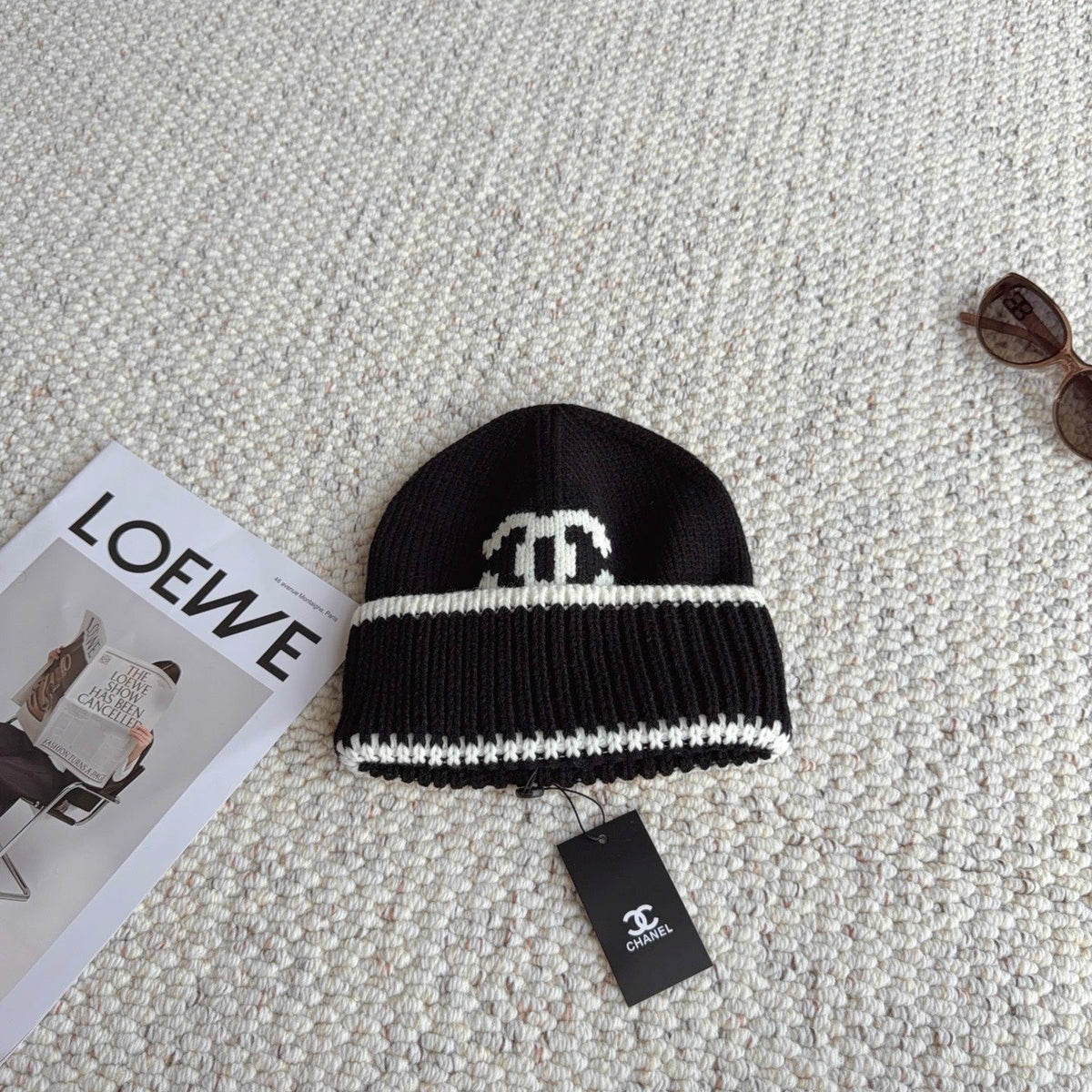 Chanel Double C Beanie Wool 477882