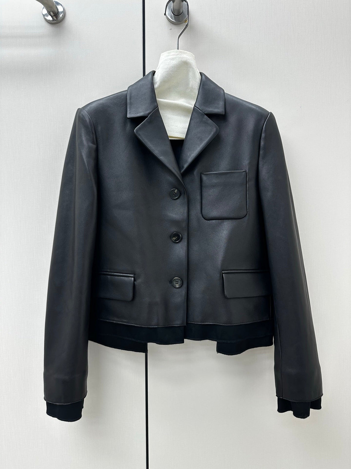 Miumiu 2026 Short Blazer Black Leather 418940
