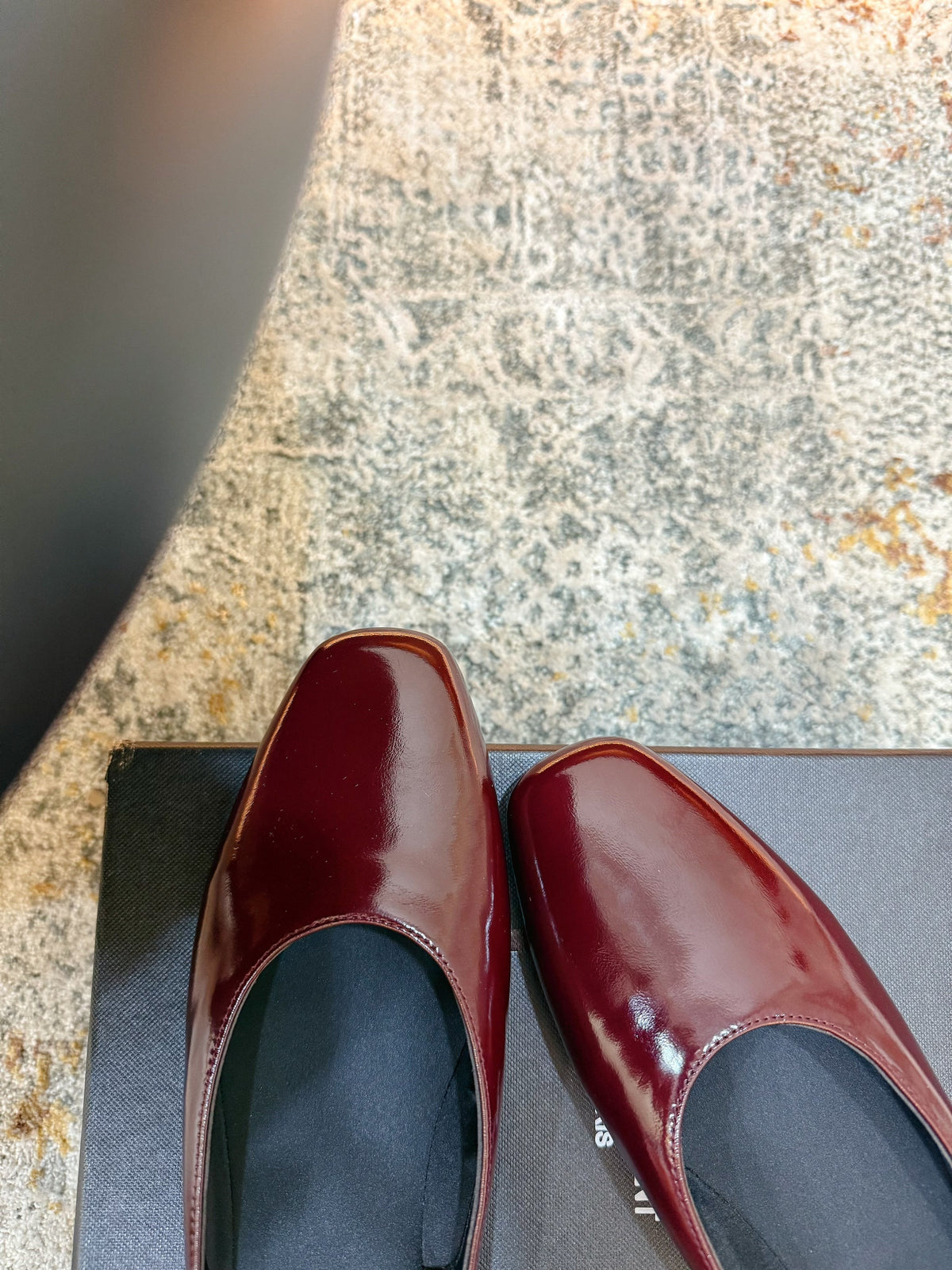 YSL 26s Flat Mules Dark Red Calfskin