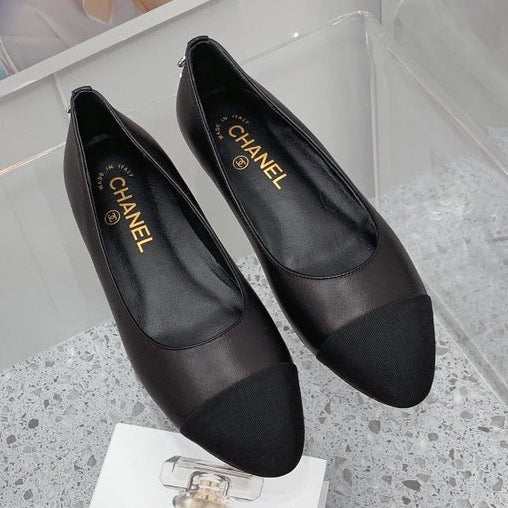 Chanel 2026 Cap Toe Ballet Flat Calfskin 162176