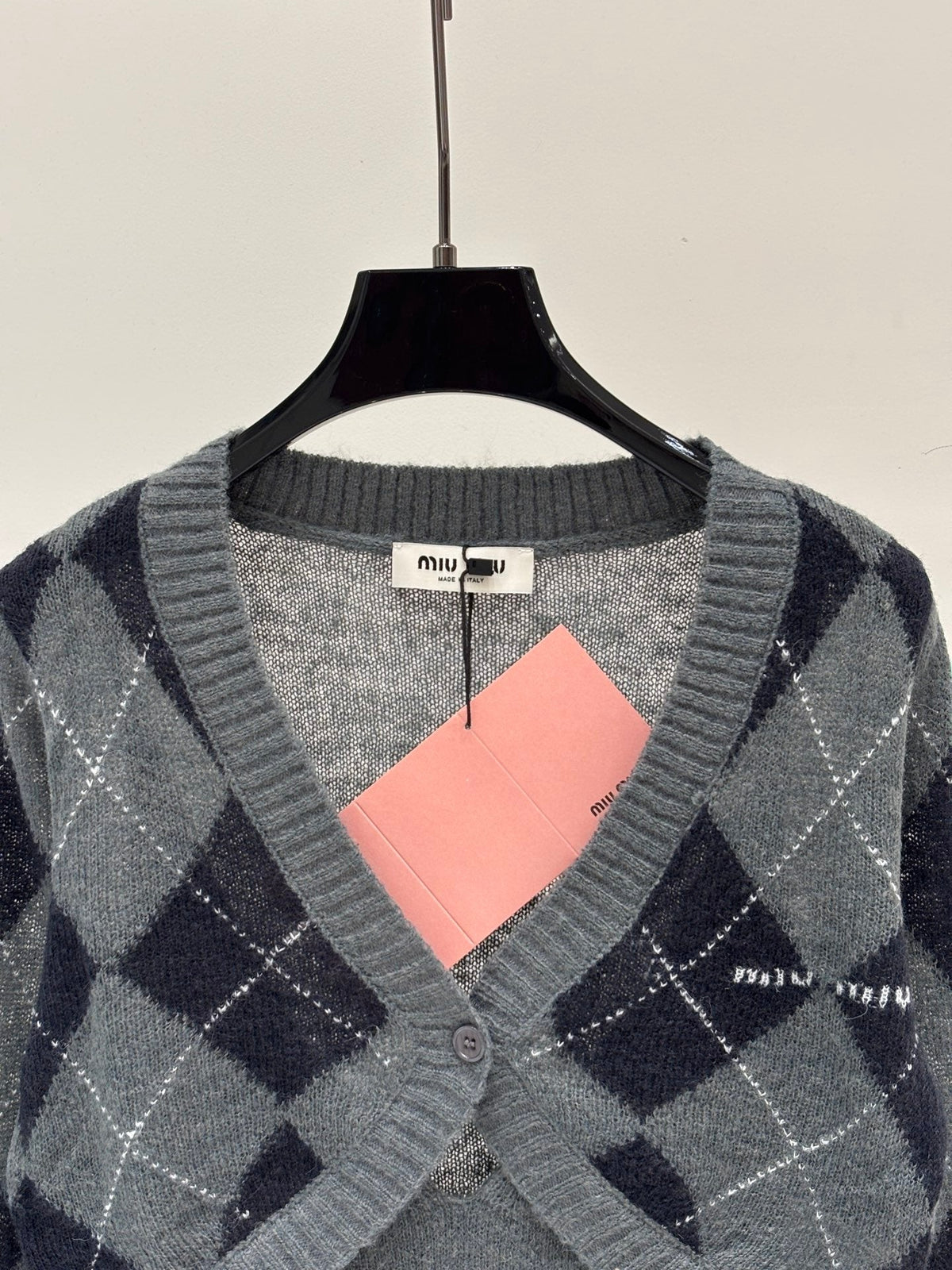 Miumiu 2026 Argyle Cardigan Knit 431816