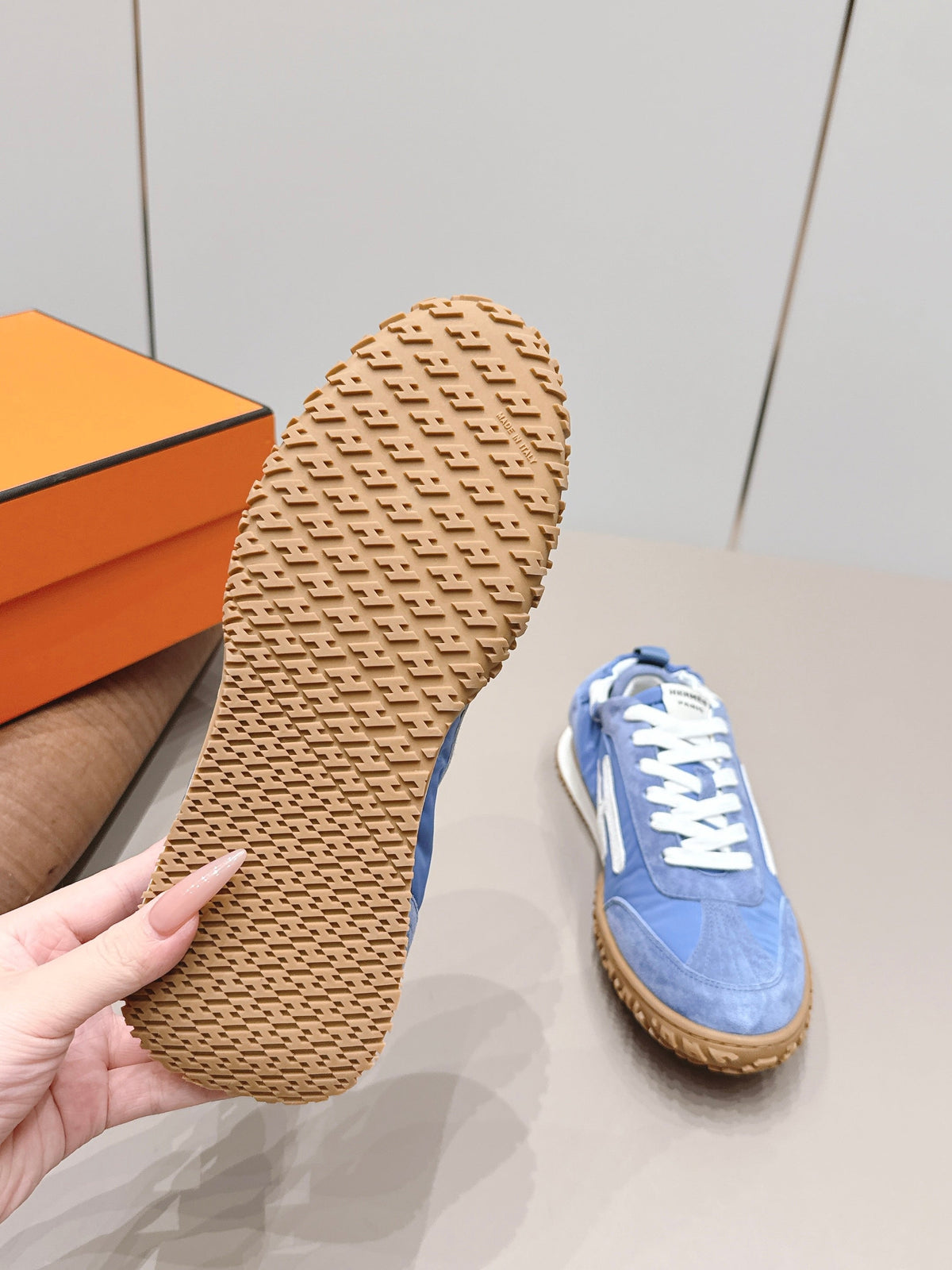 HM 26S Bouncing Sneakers Blue Nylon Suede