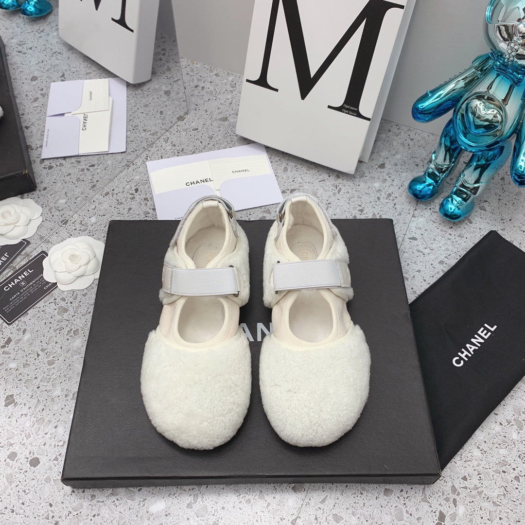 CC 26FW Shearling Mary Jane Flats Lamb Shearling 162234