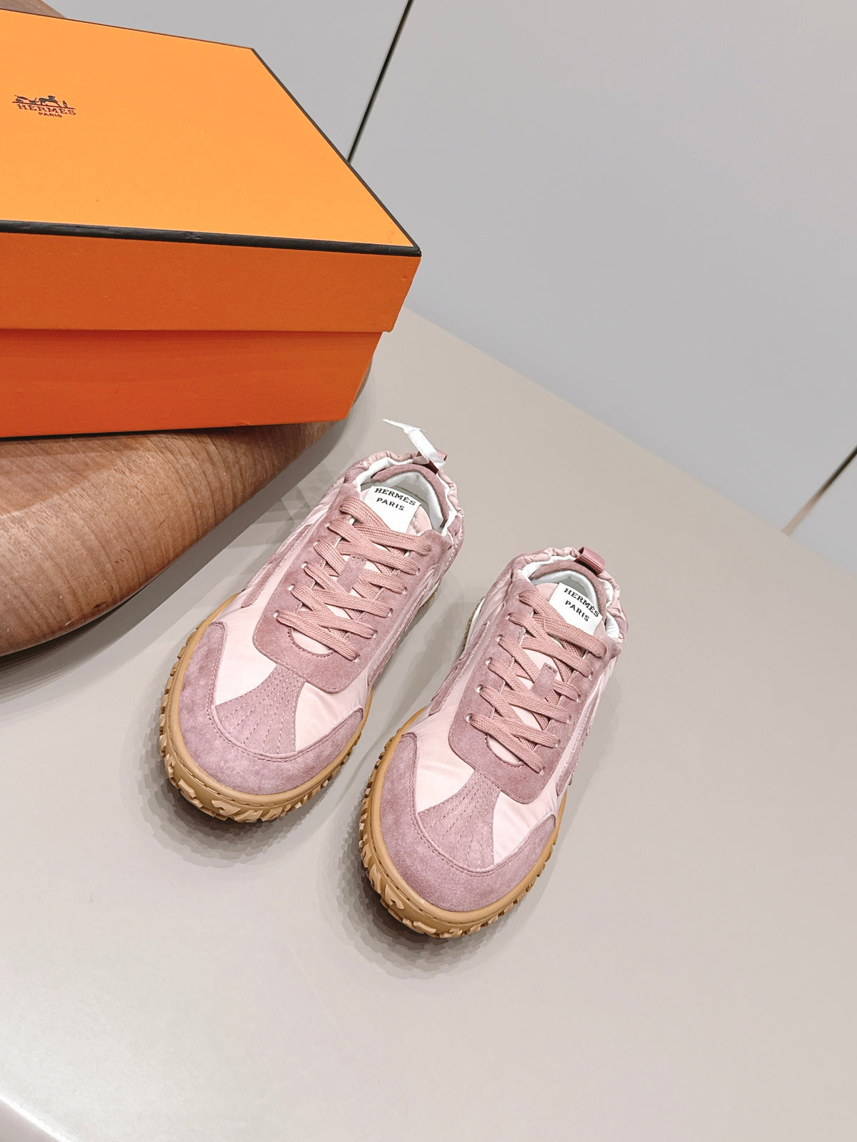 HM 26S Bouncing Sneakers Pink Nylon Suede