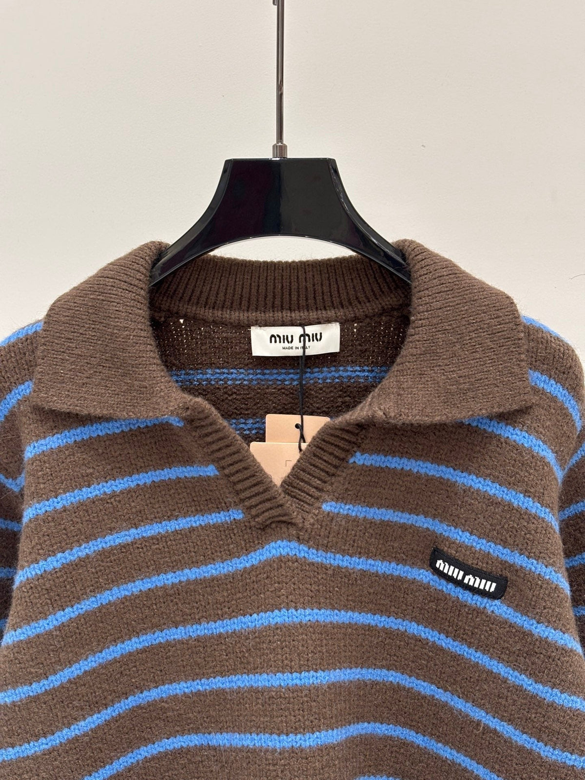 Miumiu 2026 Striped Polo Sweater Wool 431813