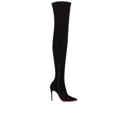 CL Tall Boot Kate Botta 100 mm Black Suede Calfskin