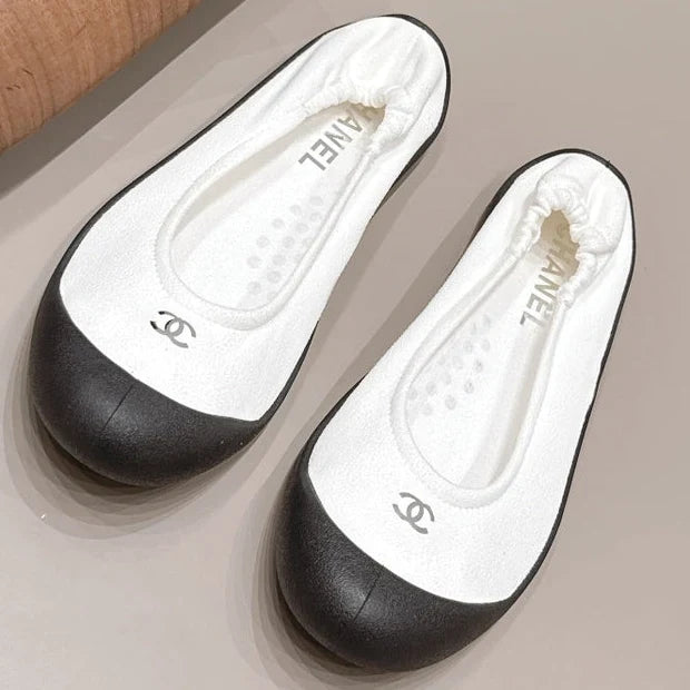 Chanel 2026 Round-Toe Wrinkled Ballet Flat Suede 976100
