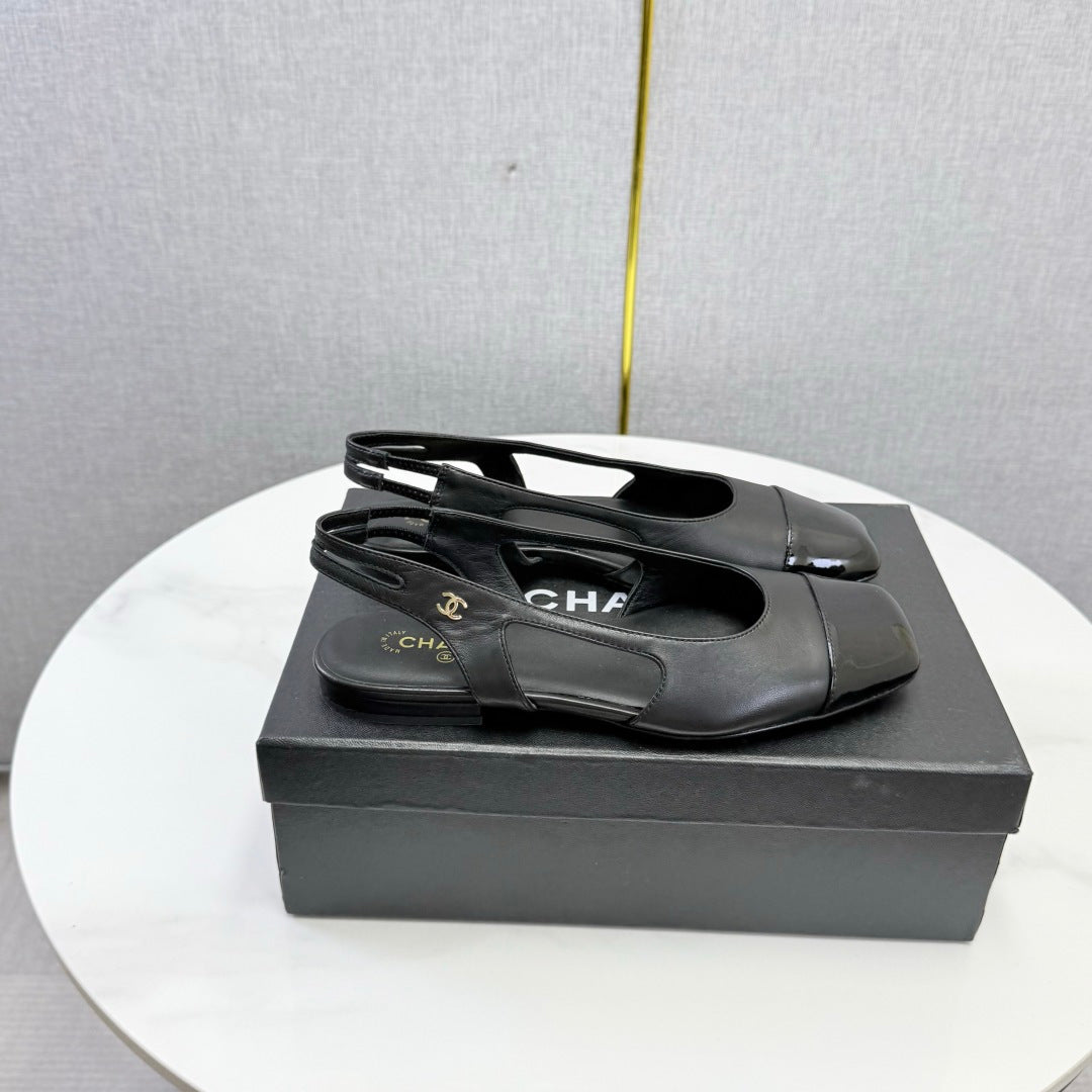 Chanel 26s Slingback Flats Leather 167777
