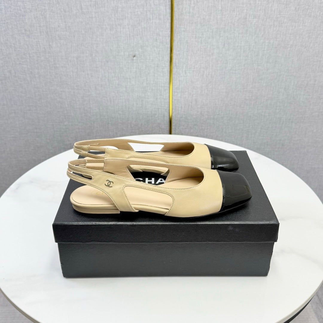 Chanel 26s Slingback Flats Leather 167777