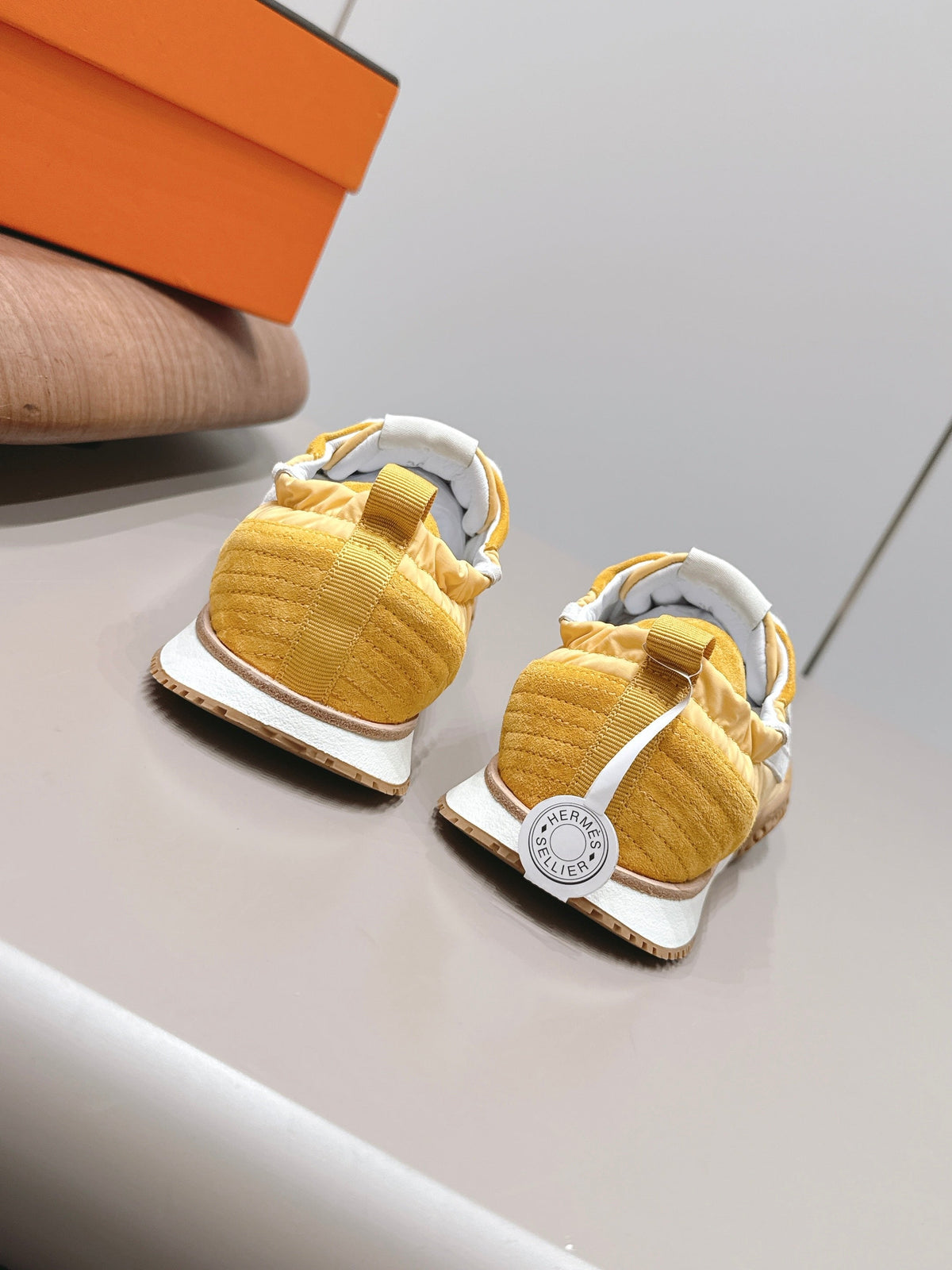 HM 26S Bouncing Sneakers Yellow Nylon Suede