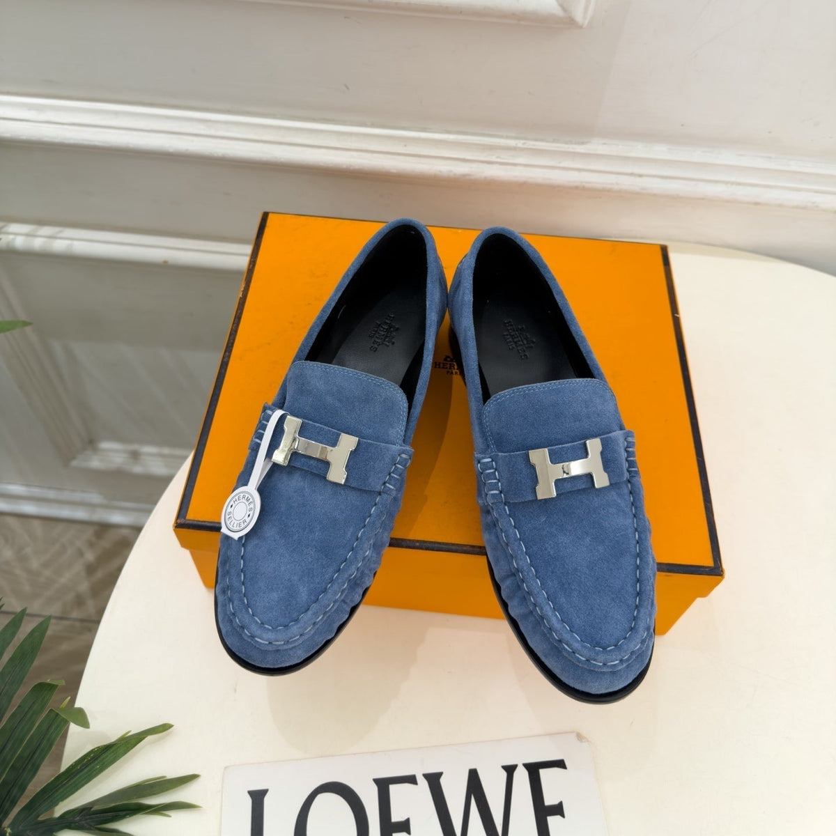 HM 26ss Nova Loafers Paris Buckle Suede Goatskin 165020