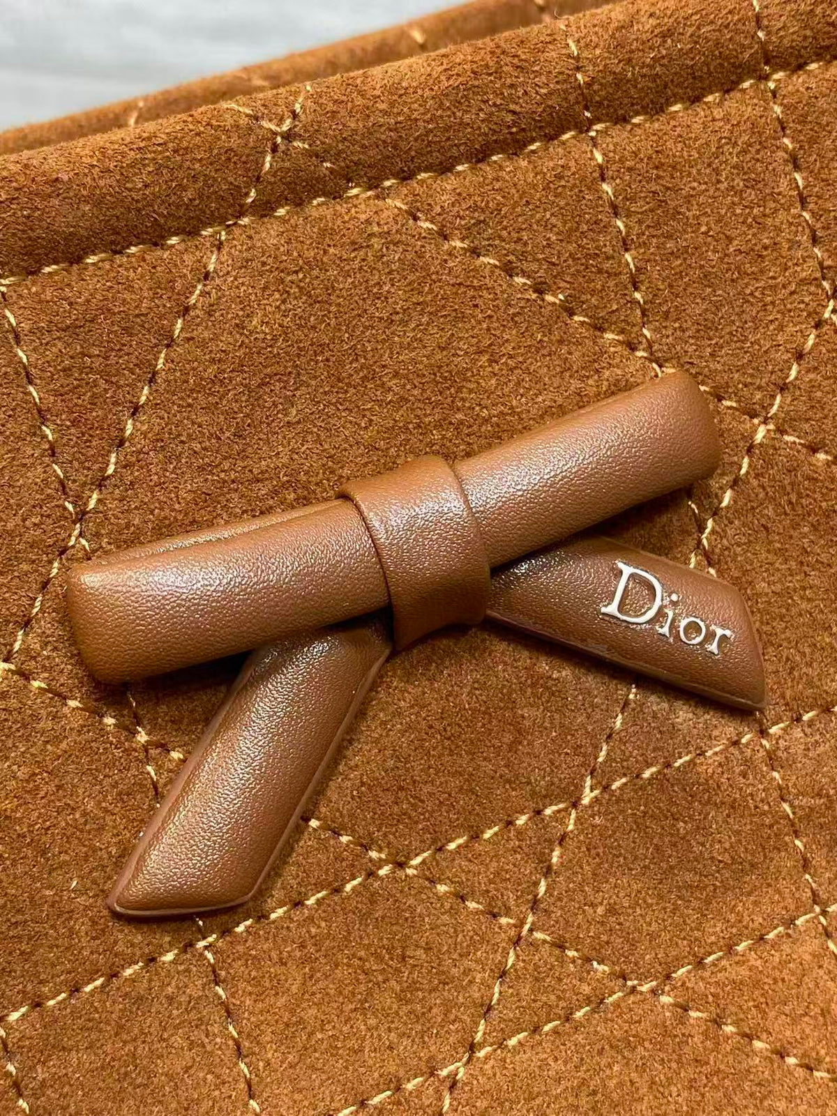CD Promenade Shopping Bag 27cm Brown Suede