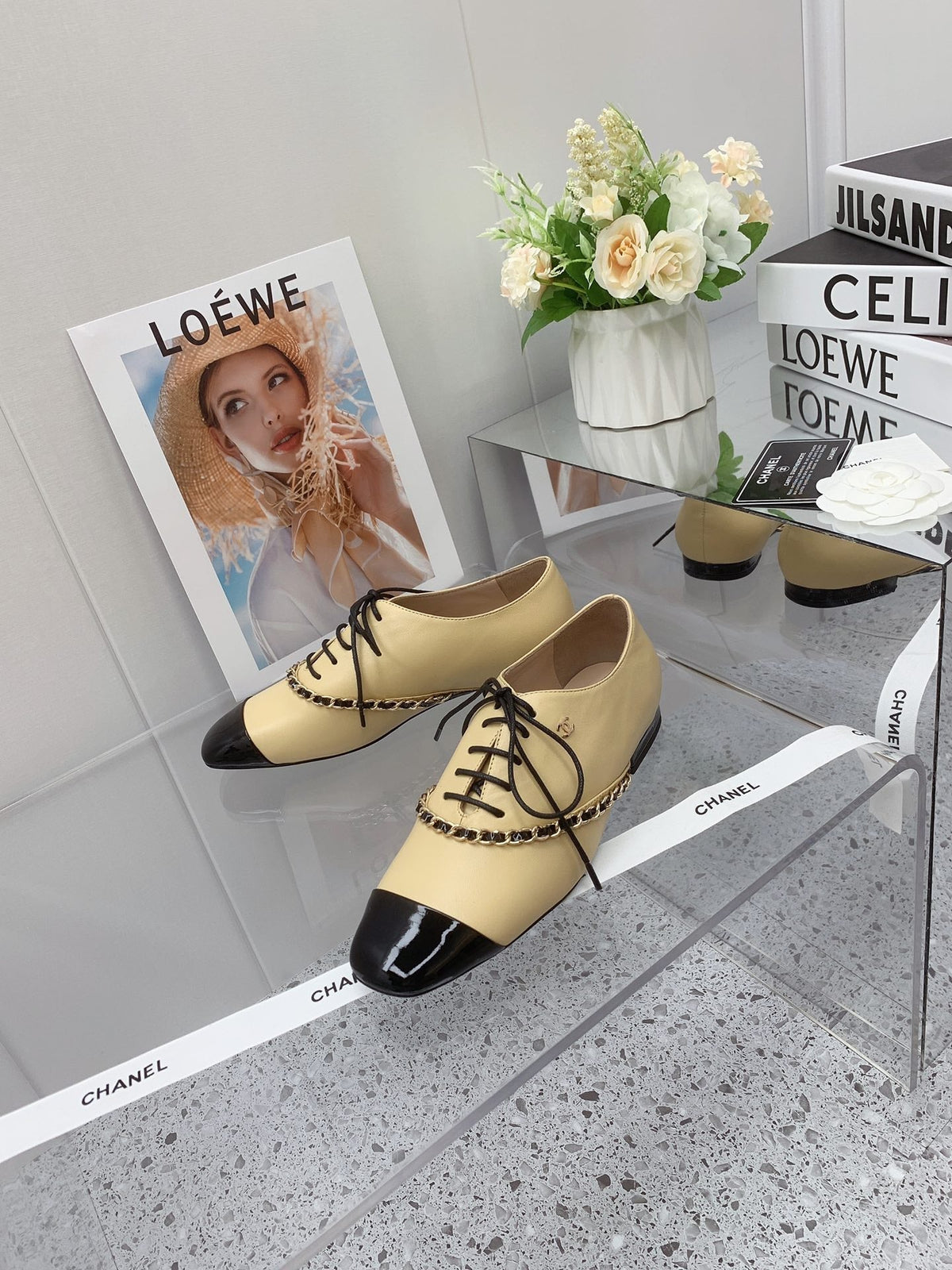 Chanel 2026 Oxfords Lace Up Loafers Cowhide 162108