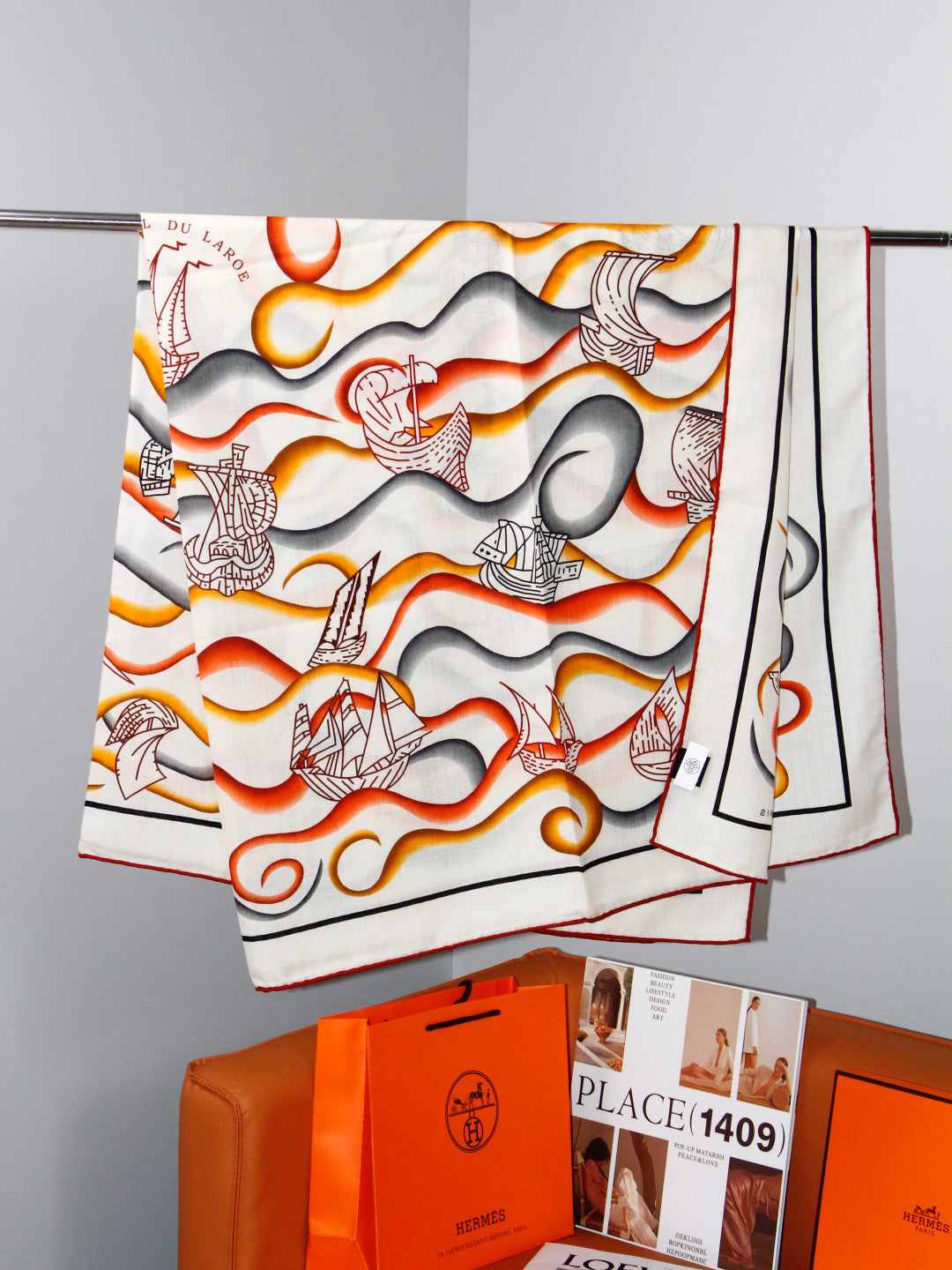 Hermès 2026 L'Appel Du Large Shawl Scarf 140cm Colorful Cashmere And Silk 218149