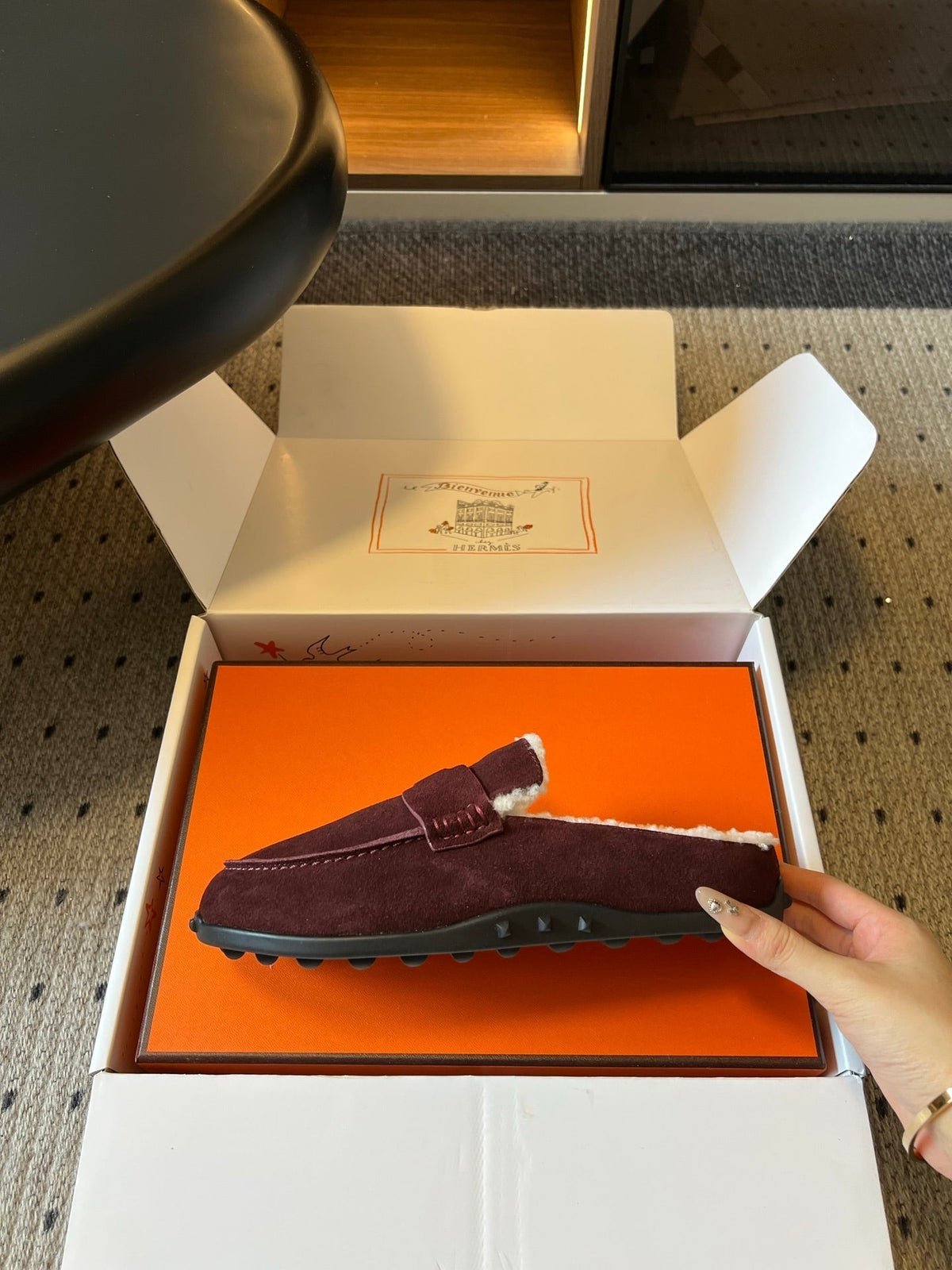 HM 26S Destin Mules Dark Red Suede
