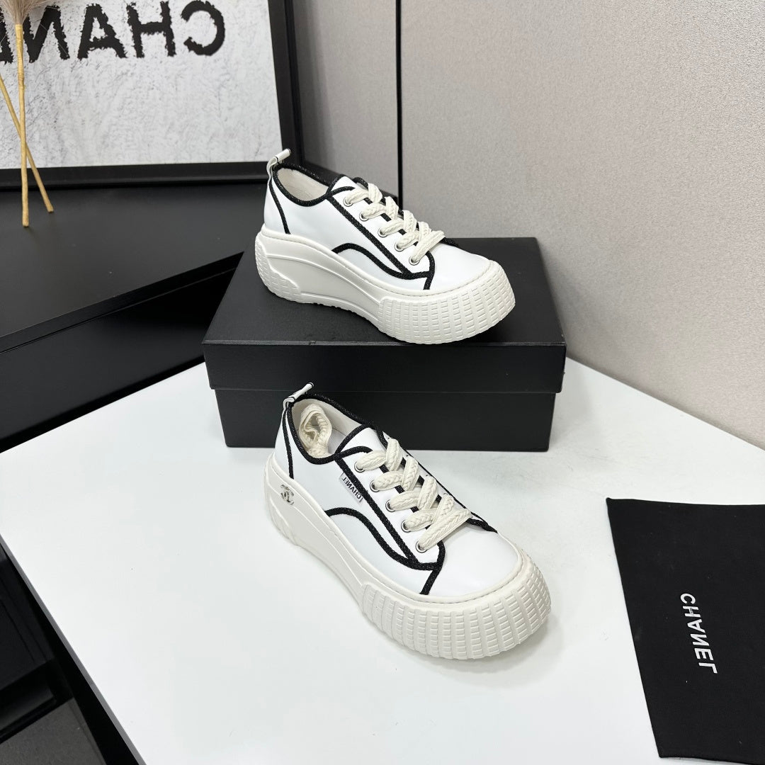 CC 26S Chunky Sneakers in White Calfskin
