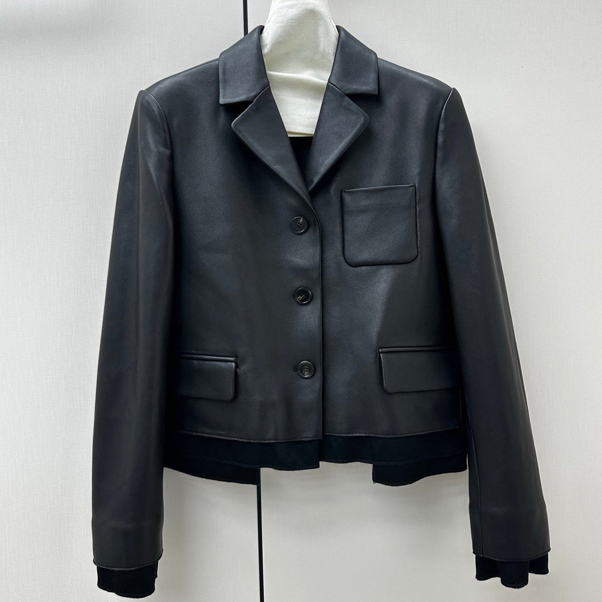 Miumiu 2026 Short Blazer Black Leather 418940