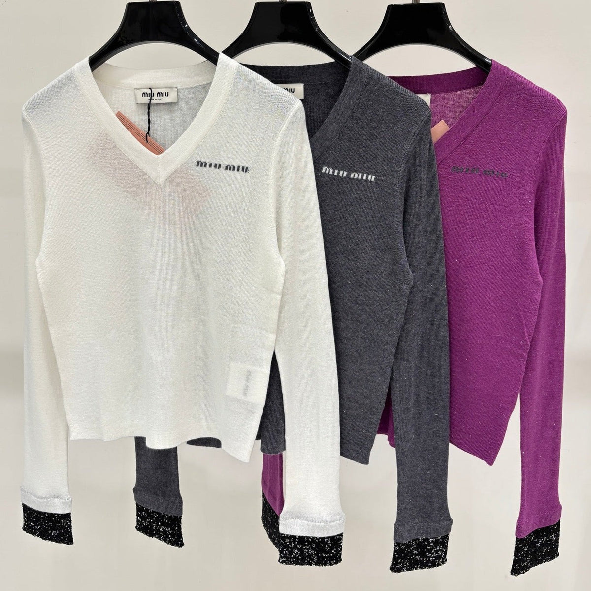 Miumiu 2026 Long-Sleeved V-neck Sweater Cashmere 431817