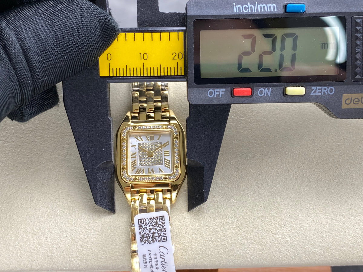 Cartier Panthère 37mm White Diamond Dial Gold Diamond Bezel