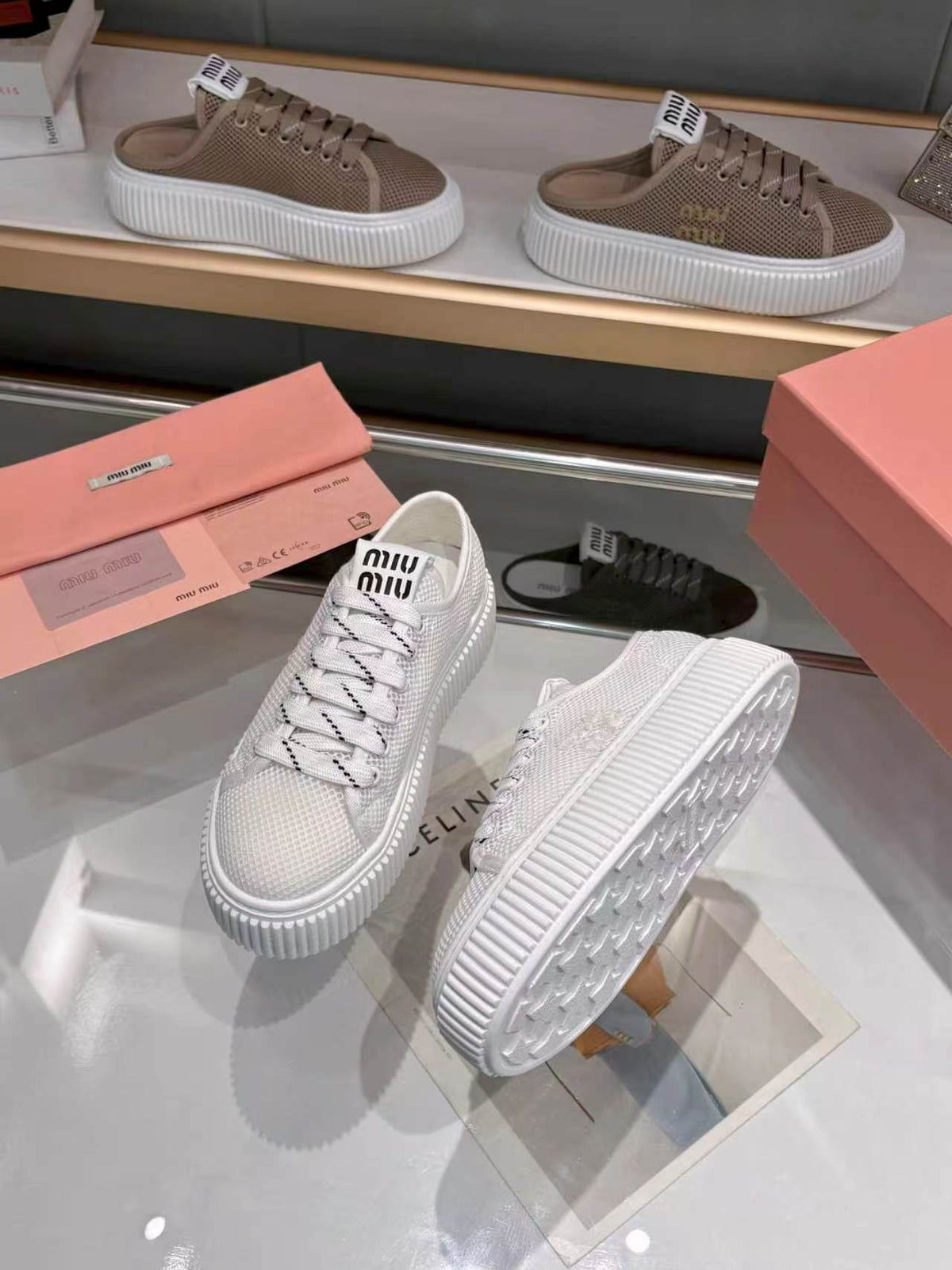 Miumiu 26s Sneaker 45mm White Mesh Fabric