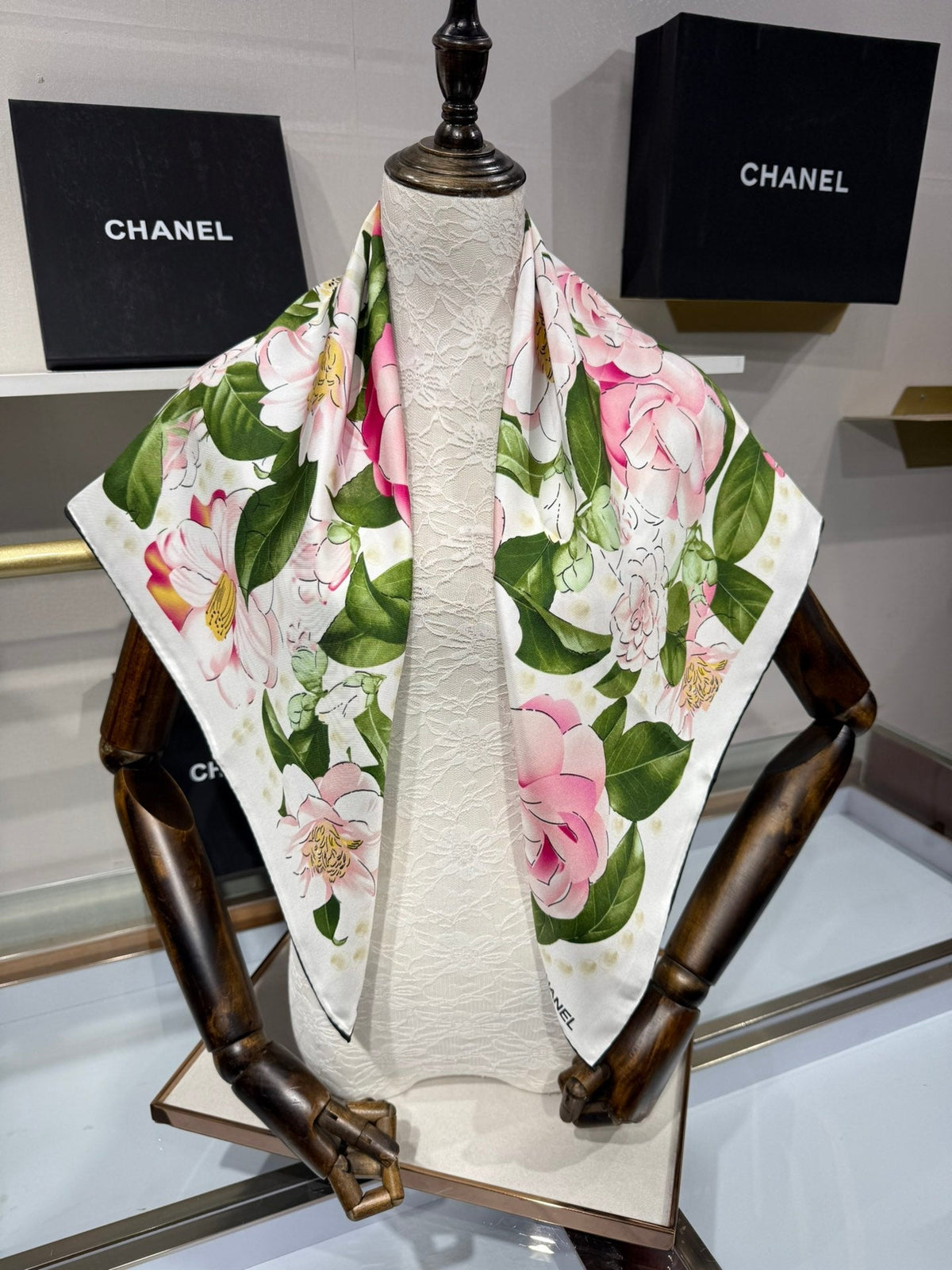 Chanel 2026 Camellia Scarf 90cm Colorful Silk 201050