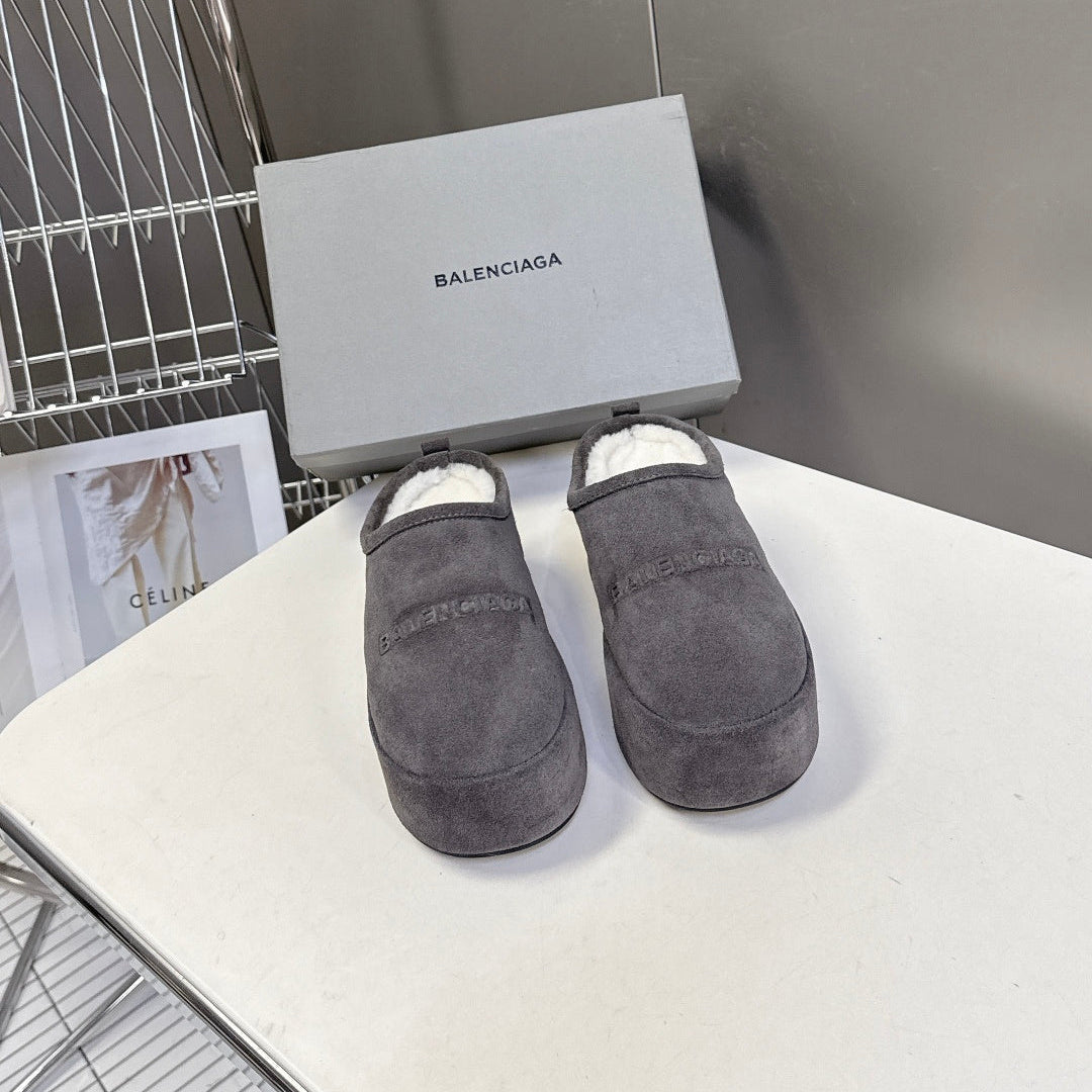 BLC Platform Slides Suede Genuine Fur 151385