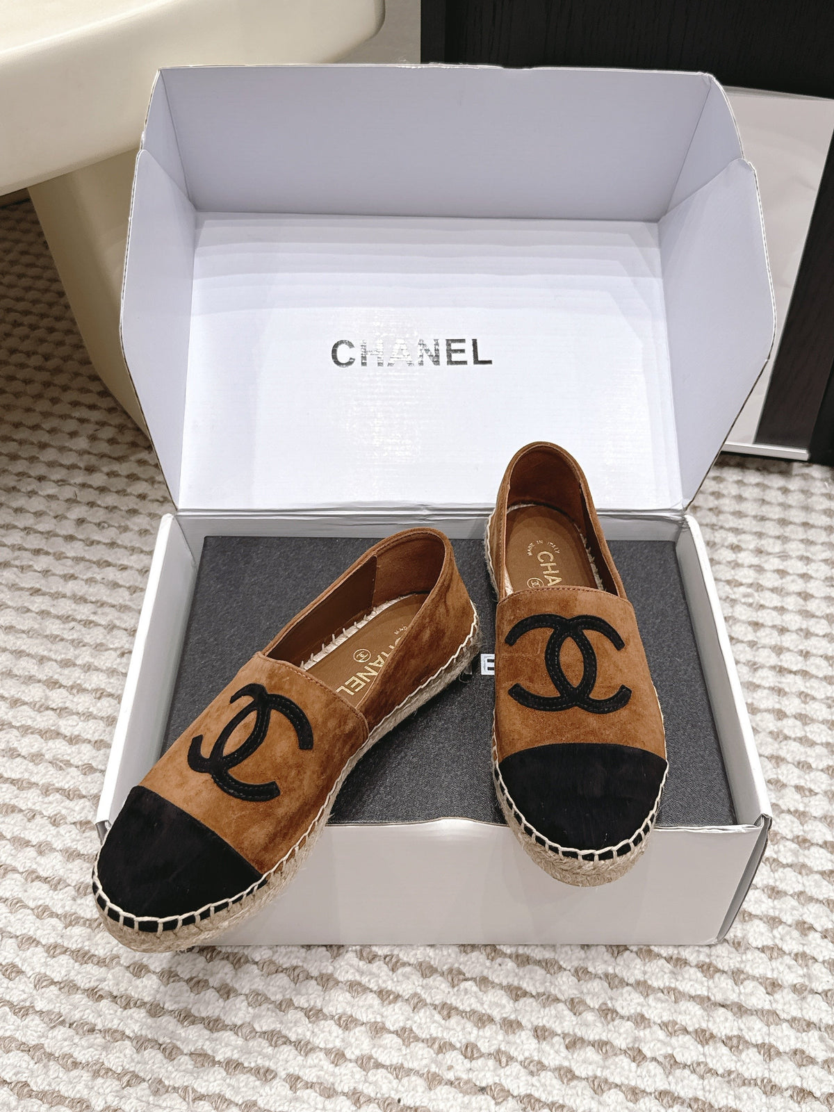CC 26S Espadrille Slip-Ons in Brown Mix Black Suede