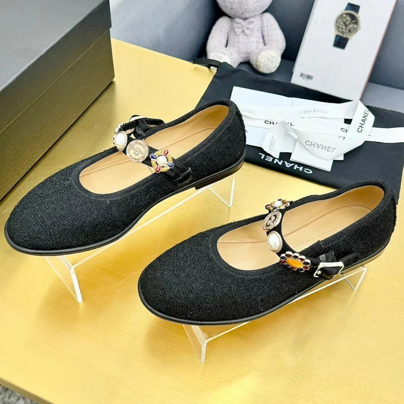Chanel 2026 26A Métiers D'Art Ballet Flat Lambskin Fabric 983132
