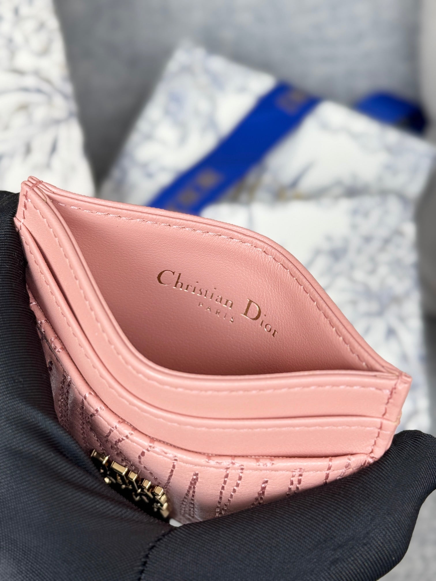 CD Miss Dior Freesia card holder 10.5cm Sheepskin