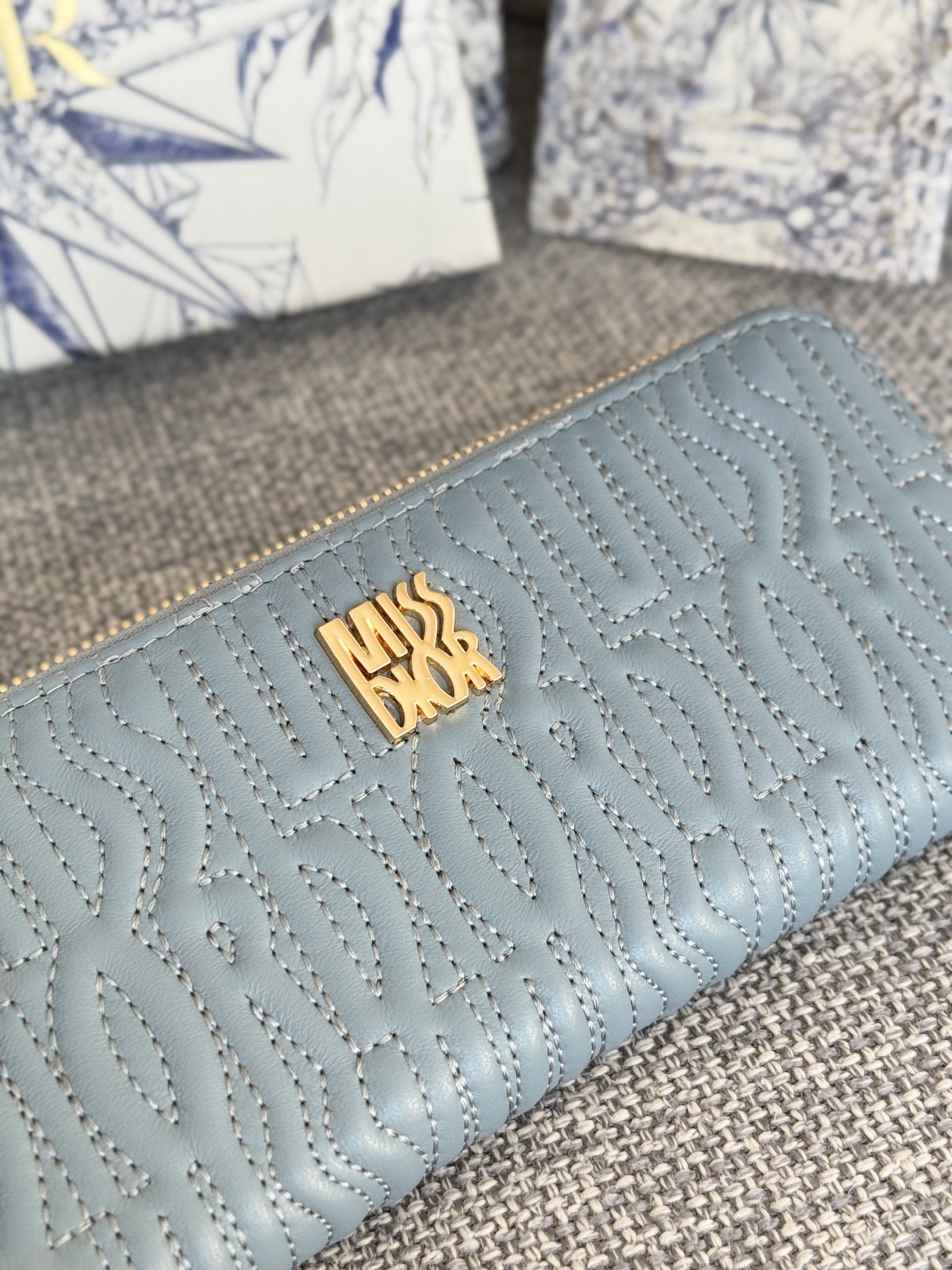 CD Miss Dior Freesia Zipper Wallet Lambskin GHW