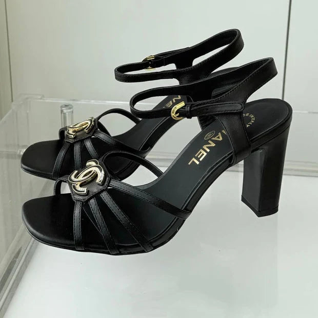 Chanel 2026 Slingback Square Heels 8.5cm Leather Sheepskin 823415