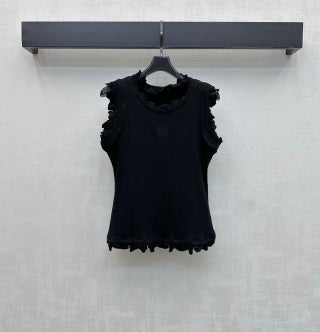 Loew 26 Ruffled Lace Vest in Cotton