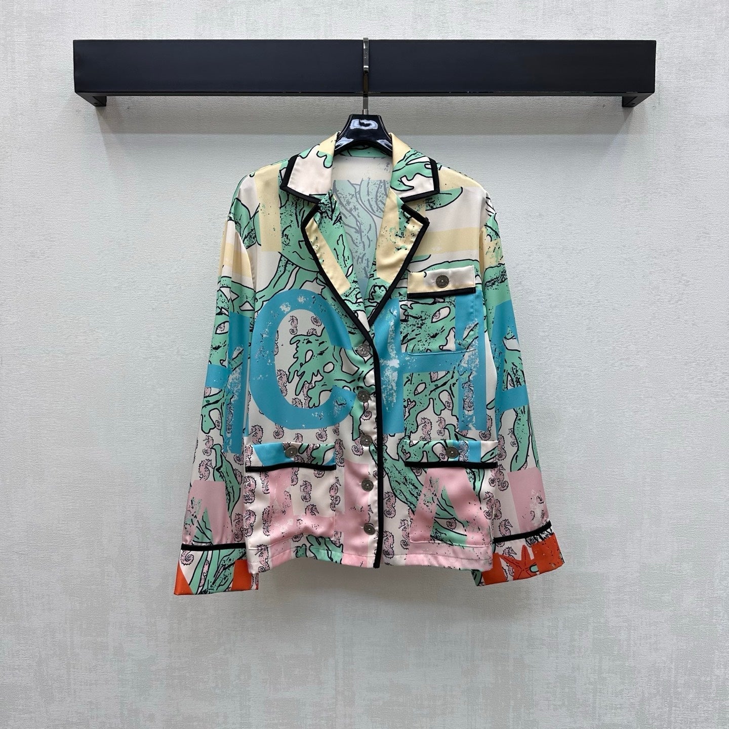 CC 26 Artistic Print Collared Shirt in Polyamide