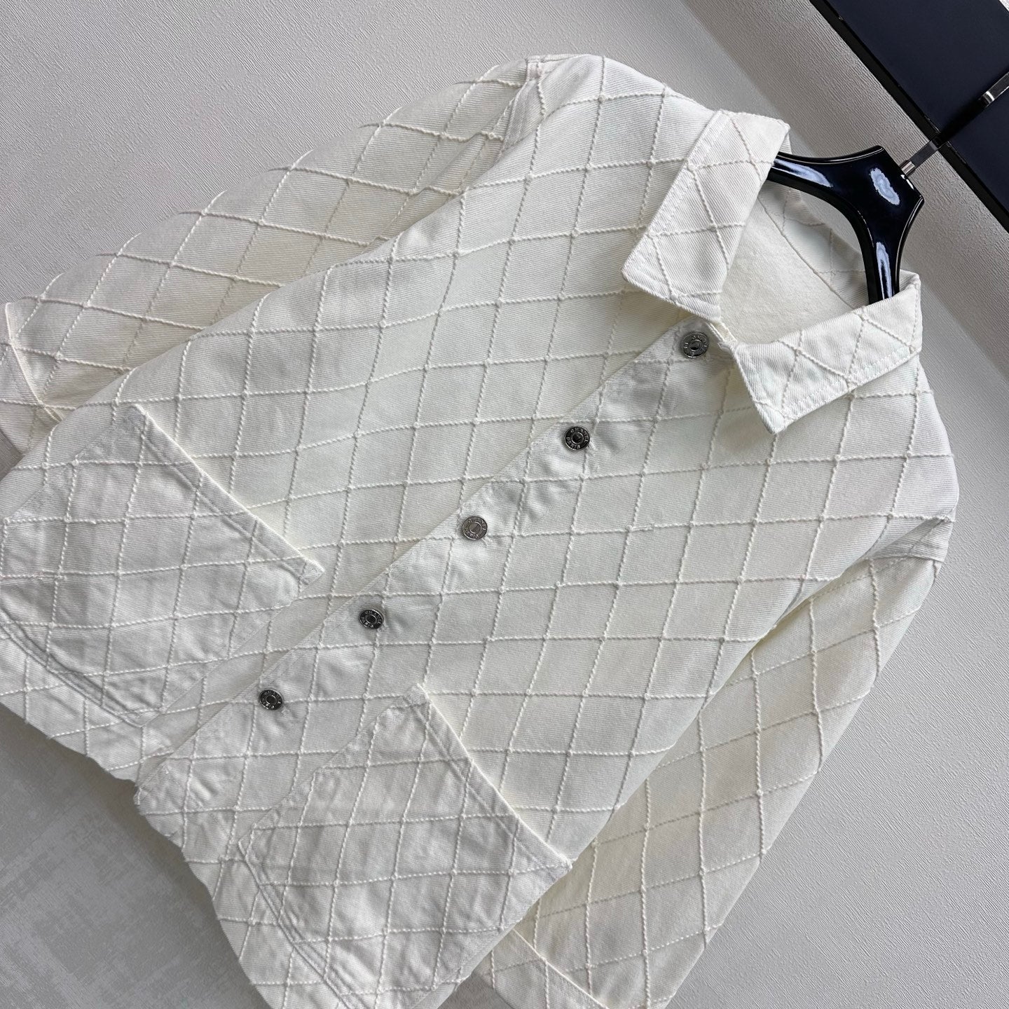 CC 26 Diamond Pattern Denim Shirt Jacket in Cotton