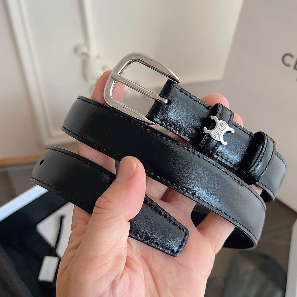 Celine 2026 Vivienne Belt 2.5cm Leather 194277