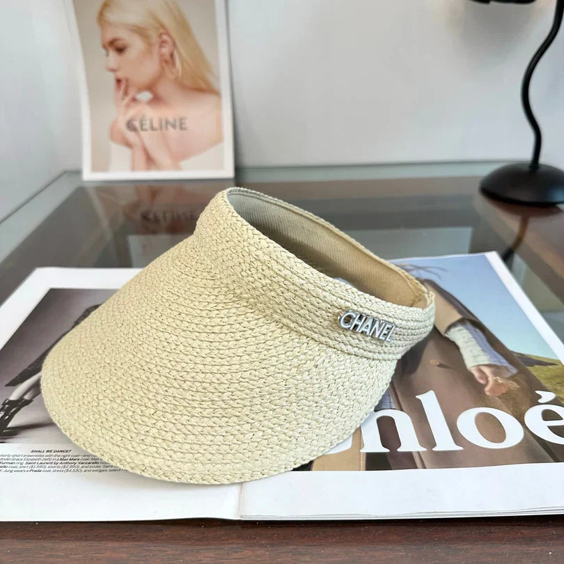 Chanel Visor Hat Raffia 343482