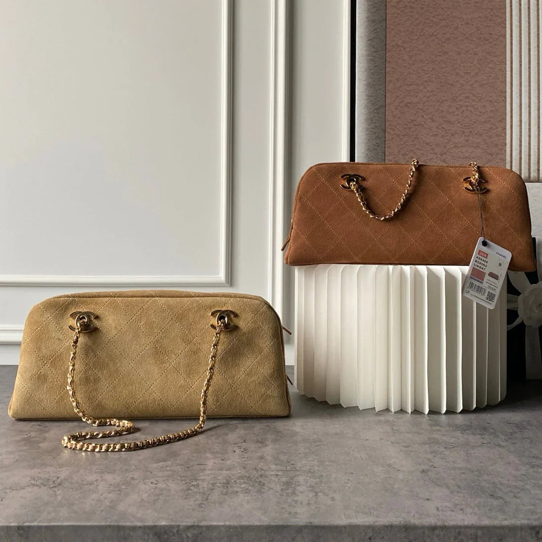 Chanel 2026 Bowling Bag 32cm Suede Leather